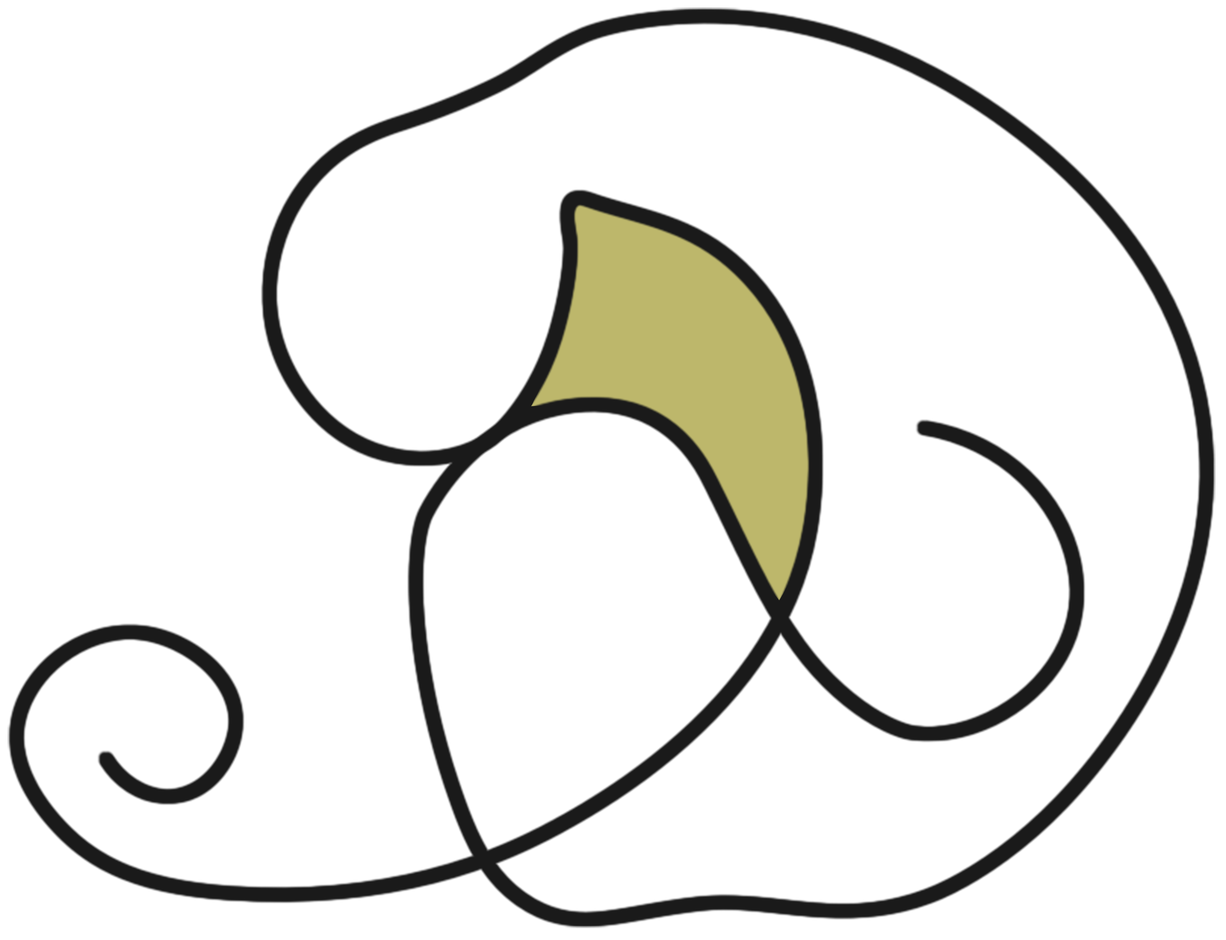 Angst ARCATRA Einlinienzeichnung mit Farbakzenten und innerer Spannung