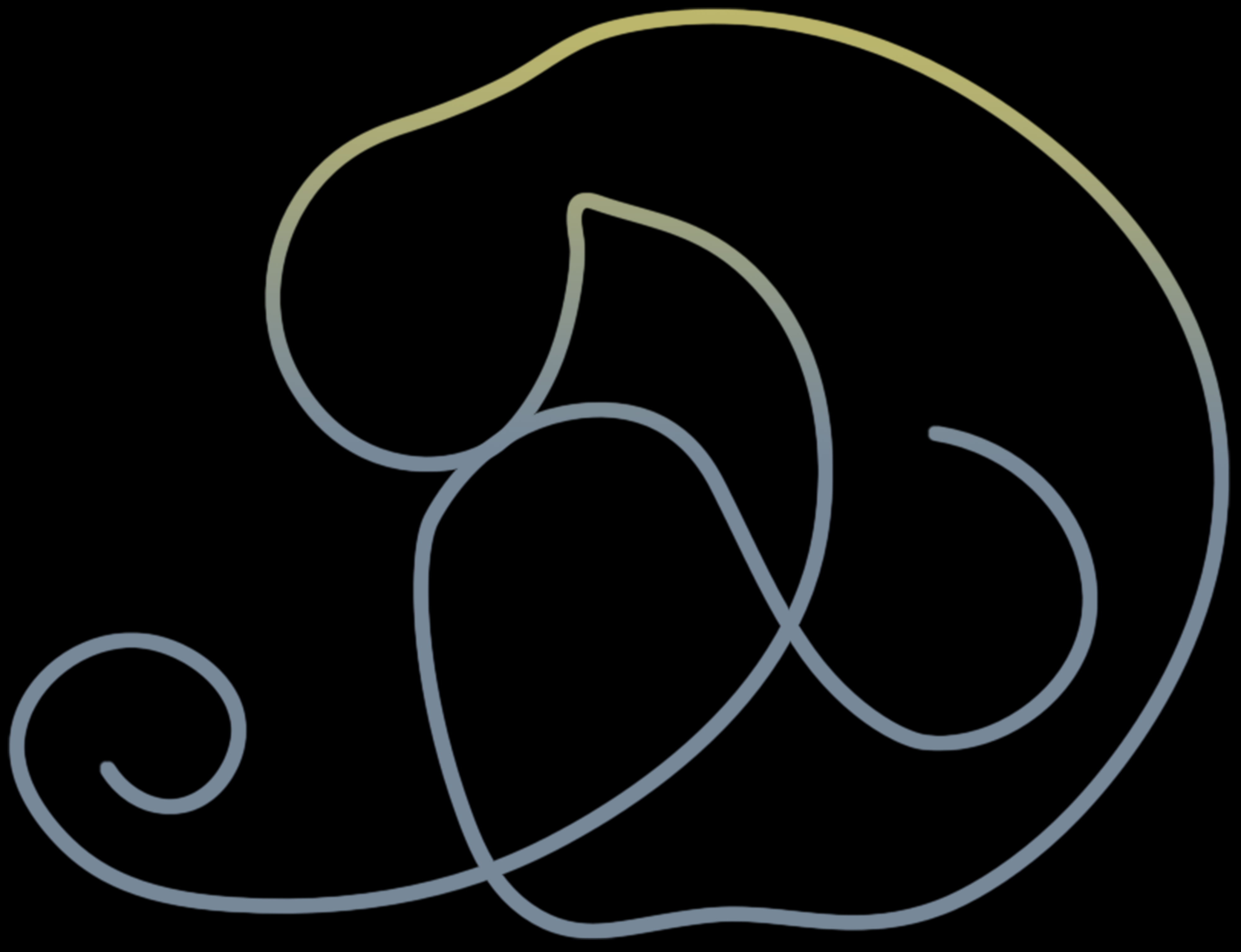 Angst ARCATRA Darstellung mit Farbverlauf und schwerer, nach innen gerichteter Bewegung