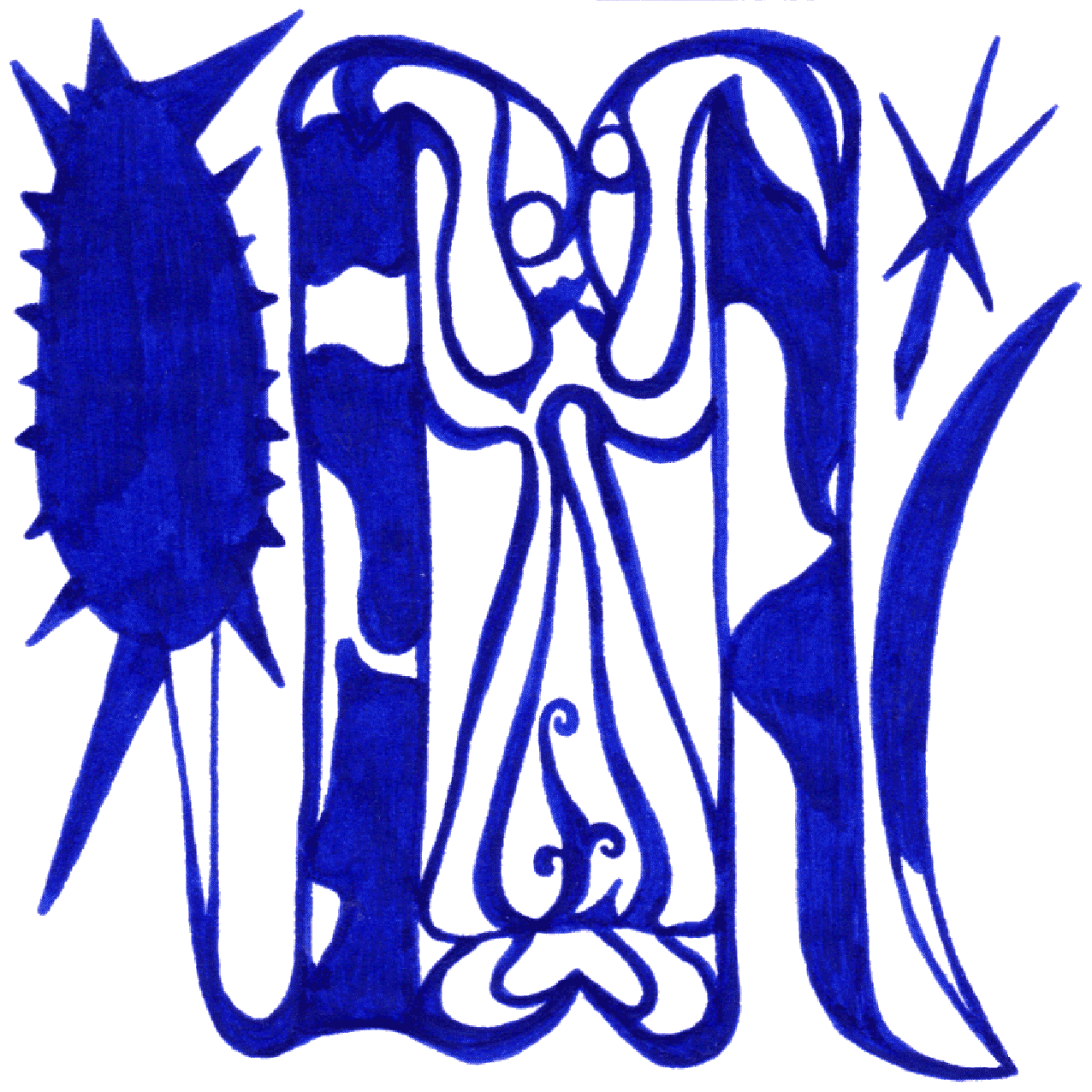 Klare Tintenillustration „Abgegrenzt“, zeigt Distanz, Raum und persönliche Grenzen