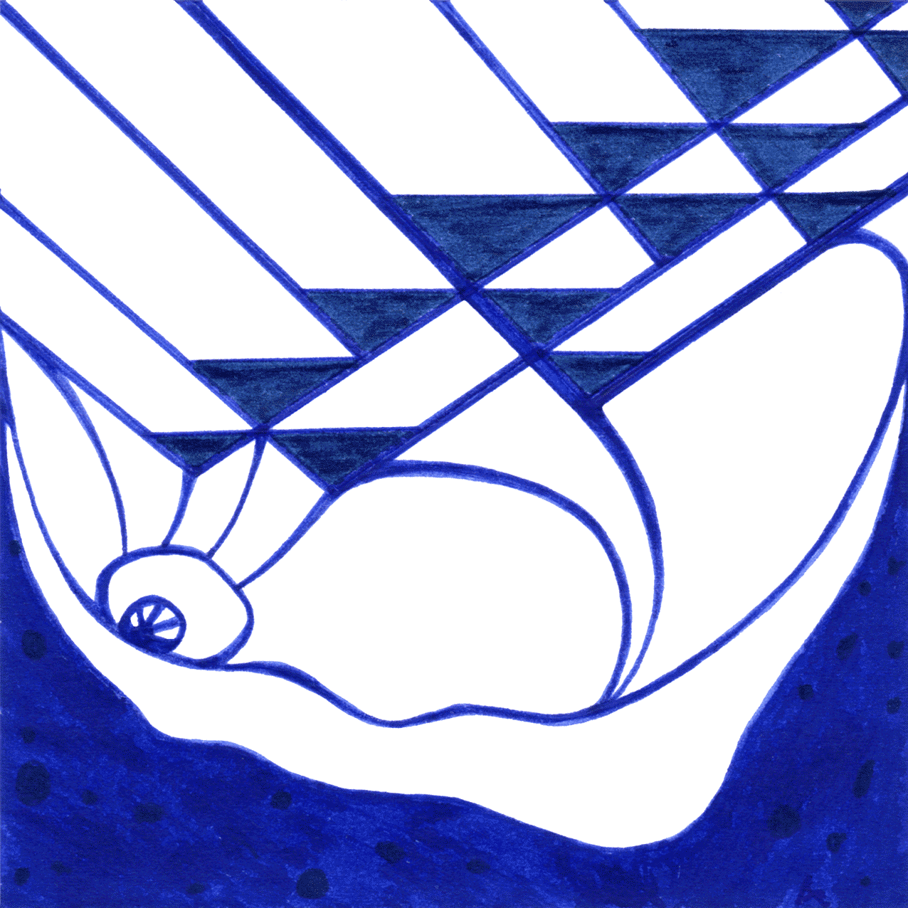 Hilflos „Abhängiger Fall“ – Tintenbild über Bedürftigkeit und das stille Verlangen nach Hilfe.