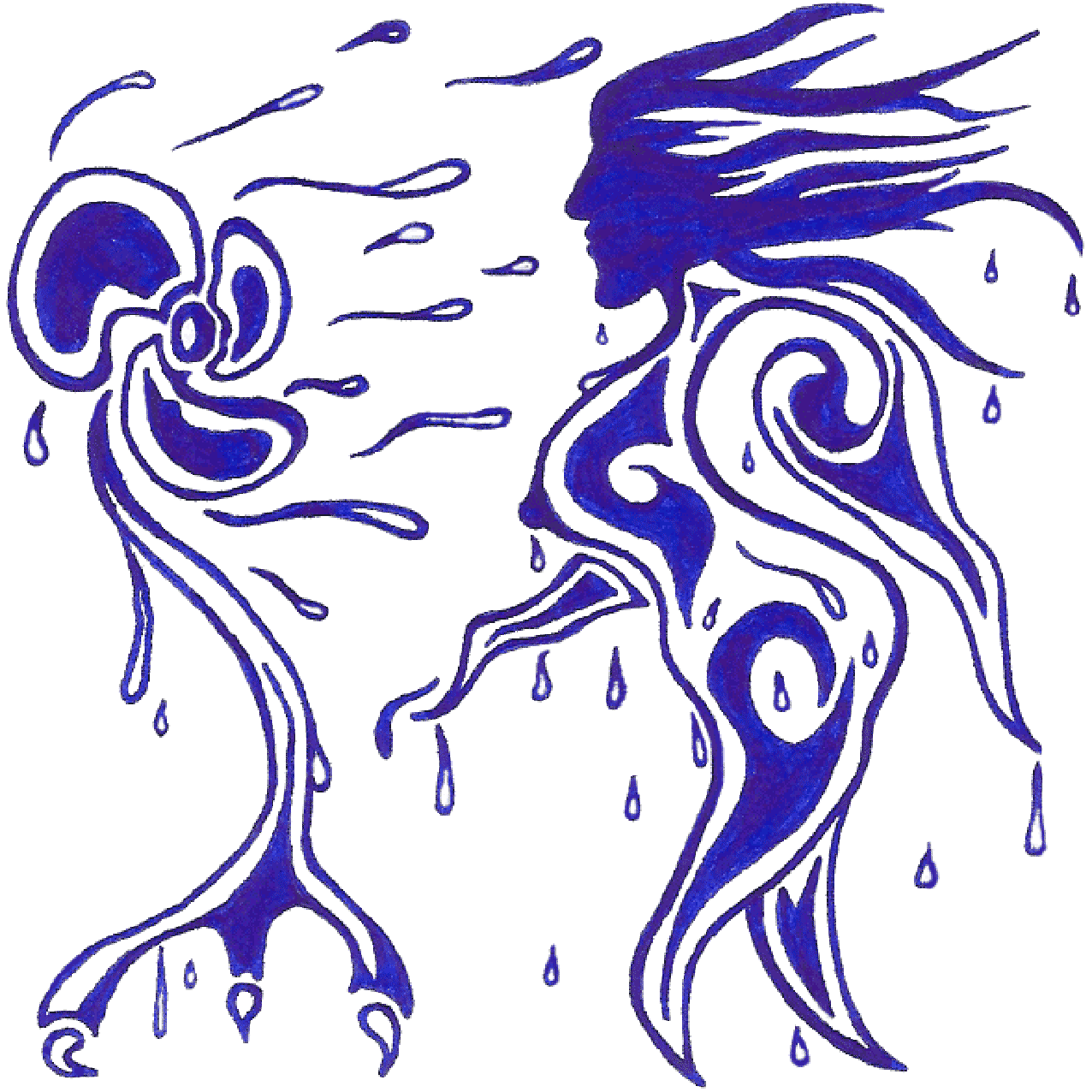 Symbolische Linienzeichnung „Abkühlung“ als Darstellung von klarer Wahrheit und kühler Distanz