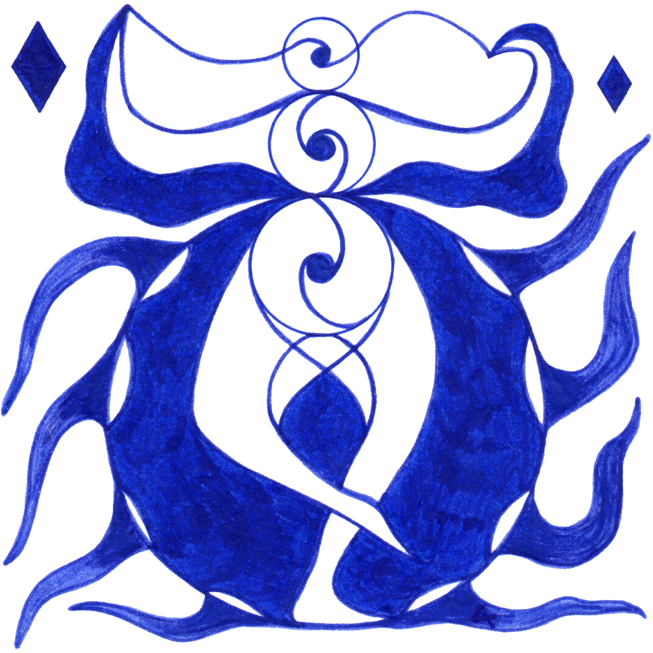 Urgewaltiges transformierendes Tintenbild "Anarchie der Energie": die befreiende Kraft des Chaos, das neu ordnet.