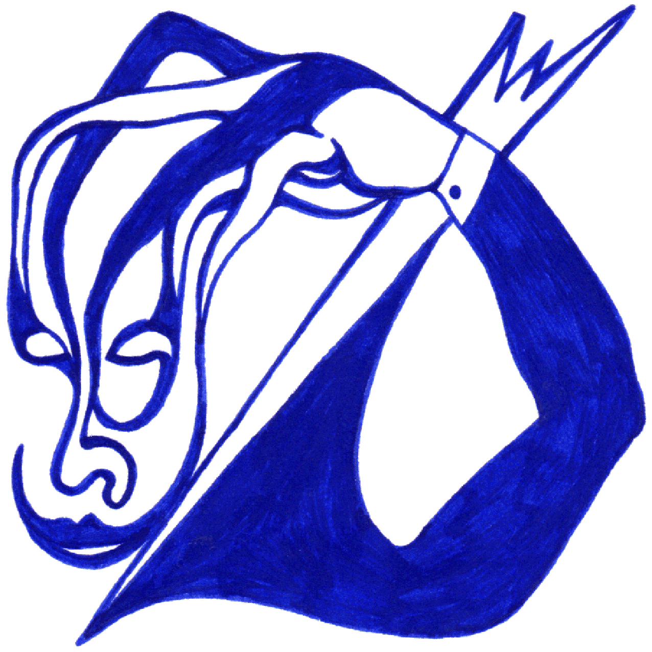 Verändertes "Anderes Gesicht" als Tintenillustration, steht für Identität, Wandel und Selbstwahrnehmung