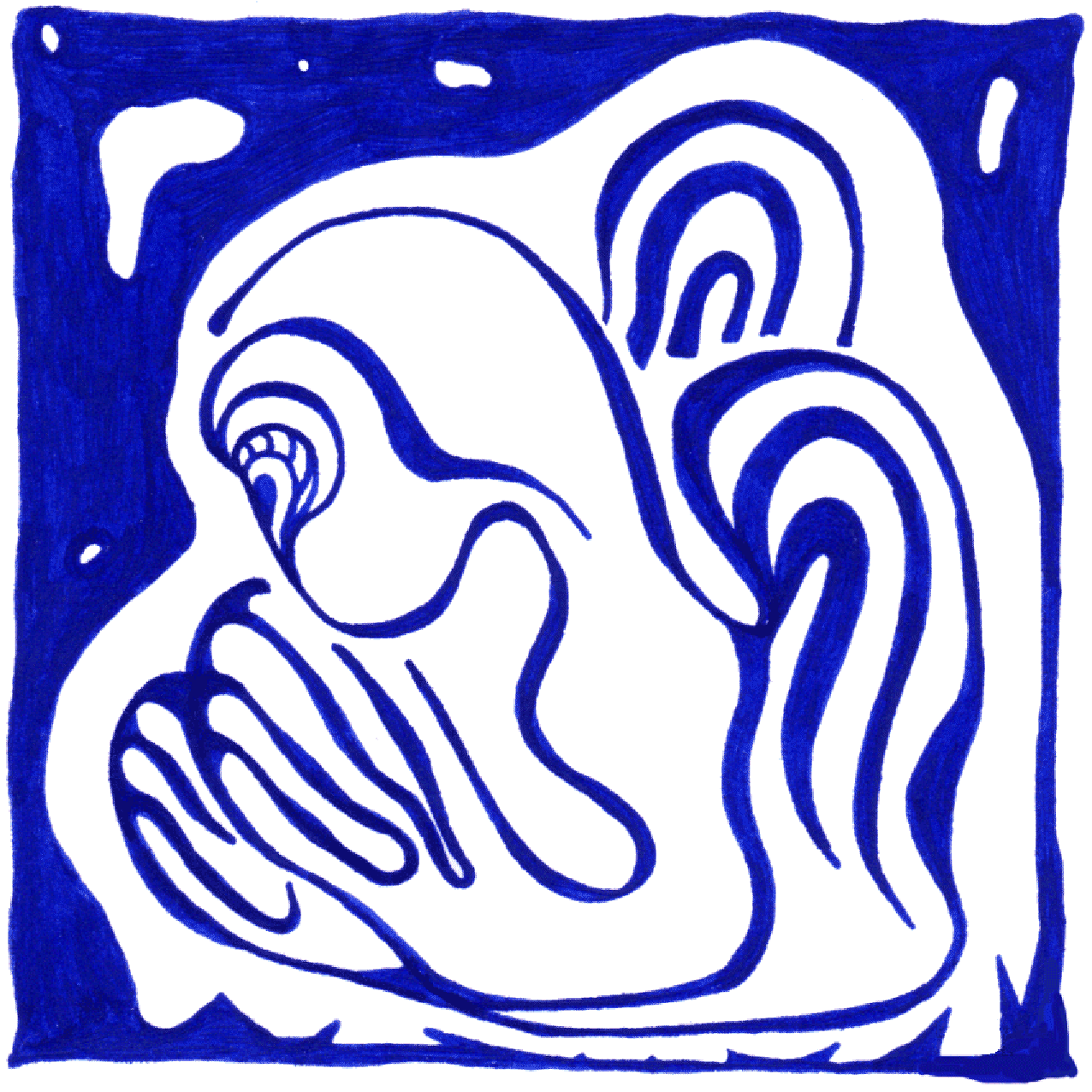 Düstere Linienkomposition „Angst und Dunkelheit“ als Sinnbild für innere Suche und Ungewissheit