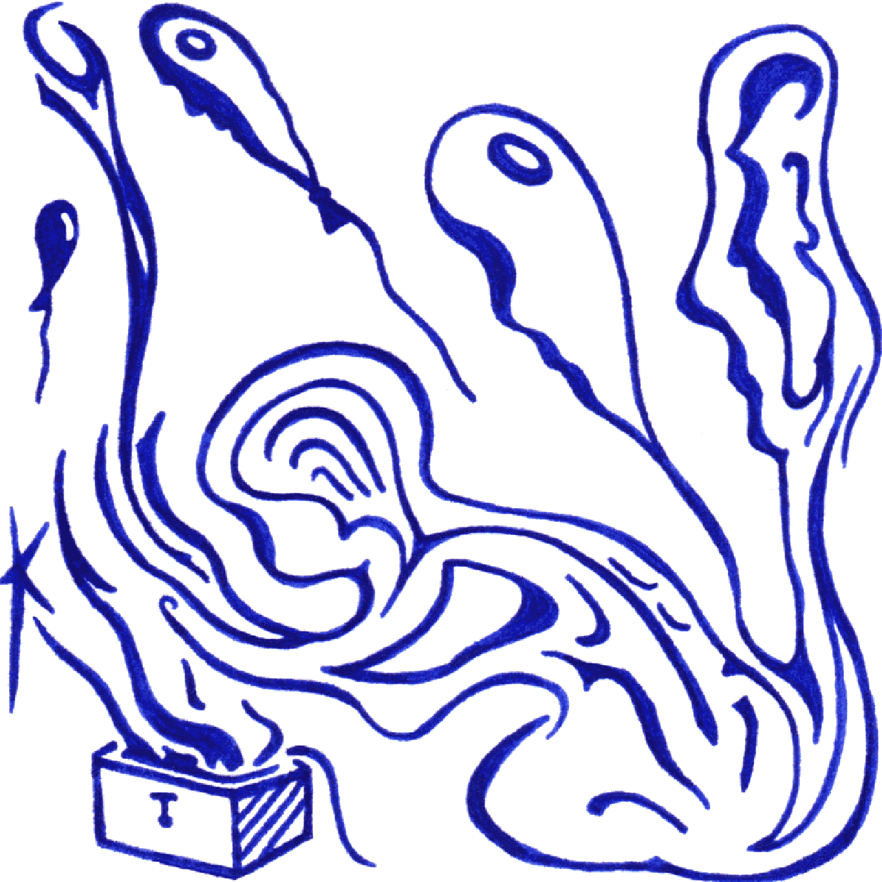 Linienillustration „Arbeitsuchende“ als Symbol für Suche, Erwartung und schwer fassbare Ziele