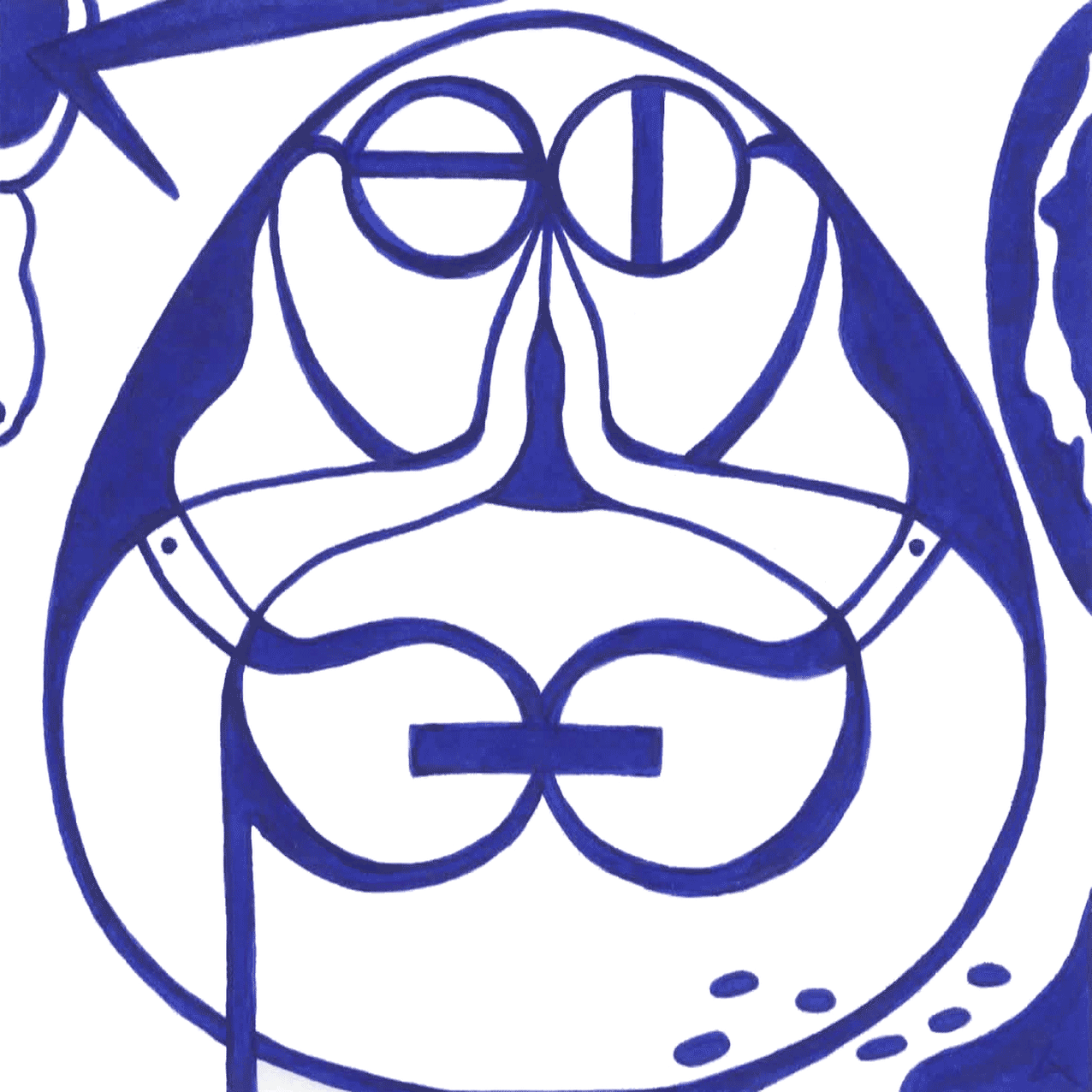 „Tintenbild "Augen überall", das Gefühl ständiger Aufmerksamkeit und Achtsamkeit