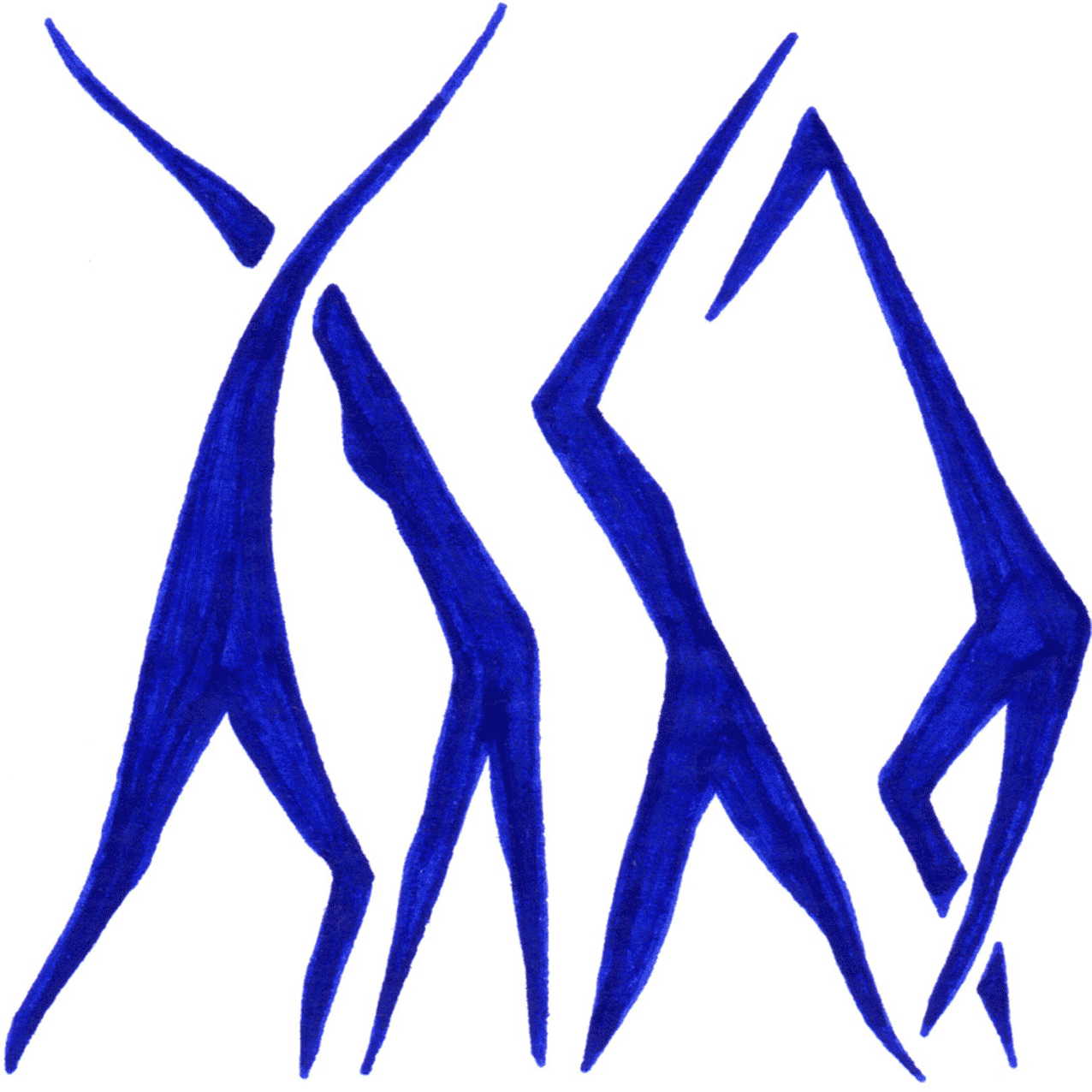 Expressive Tintenlinien in „Bedürftige“ zeigen Dringlichkeit, Sehnsucht und existenzielle Not