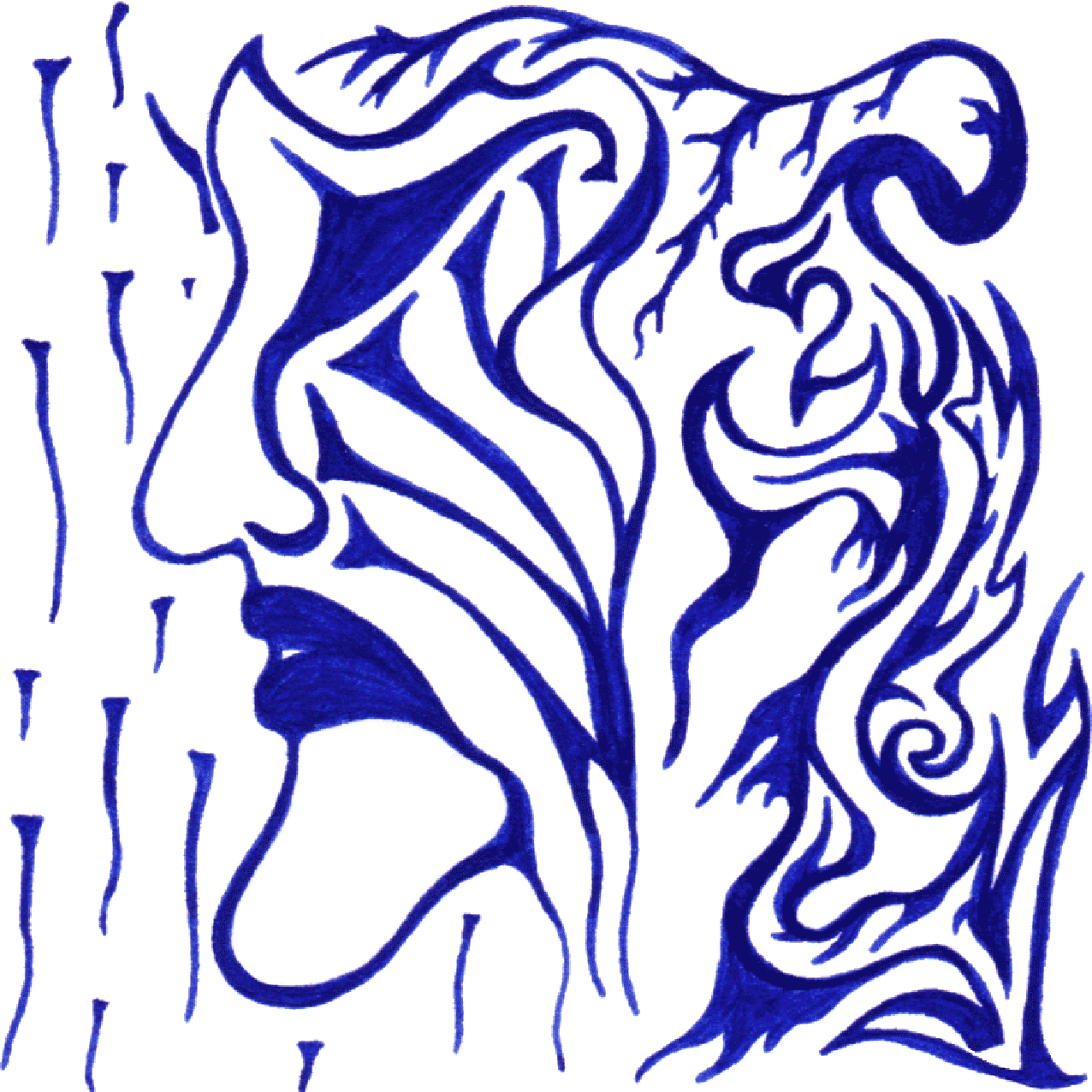 Abstrakte Linienillustration „Beleidigt“ als Symbol für verletztes Ego und unterschwellige Gefühle