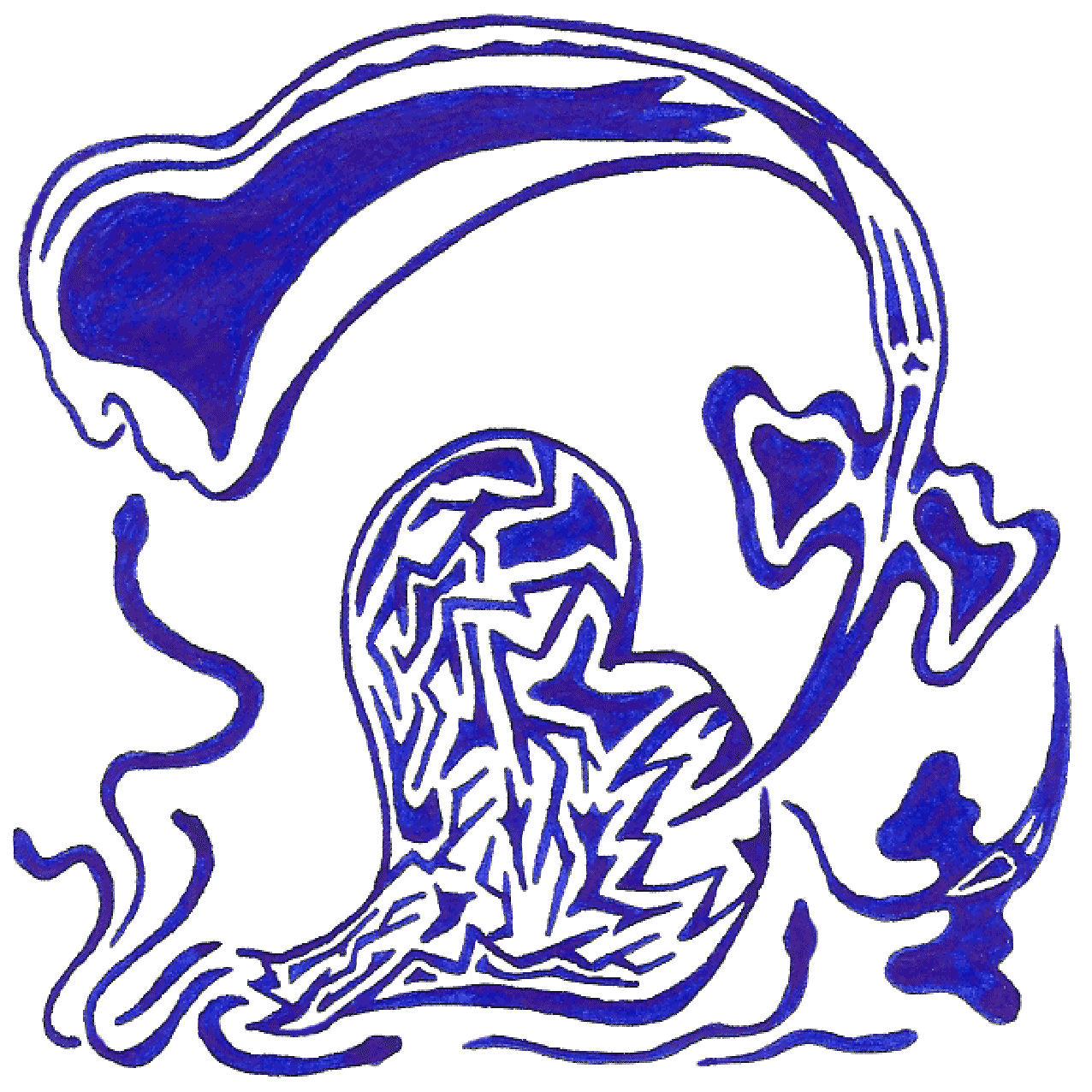 Symbolische Linienillustration „Belästigung“ über einseitige Macht und eingeschränkte Chancen