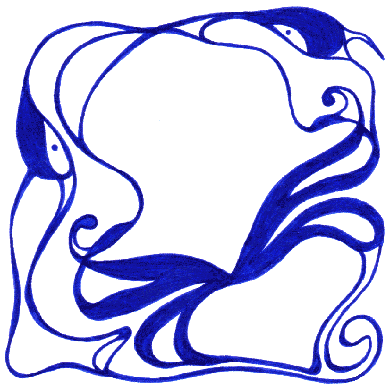 Verwobene Linien als Tintenbild „Beziehung“, zeigt Nähe, Distanz und emotionale Tiefe