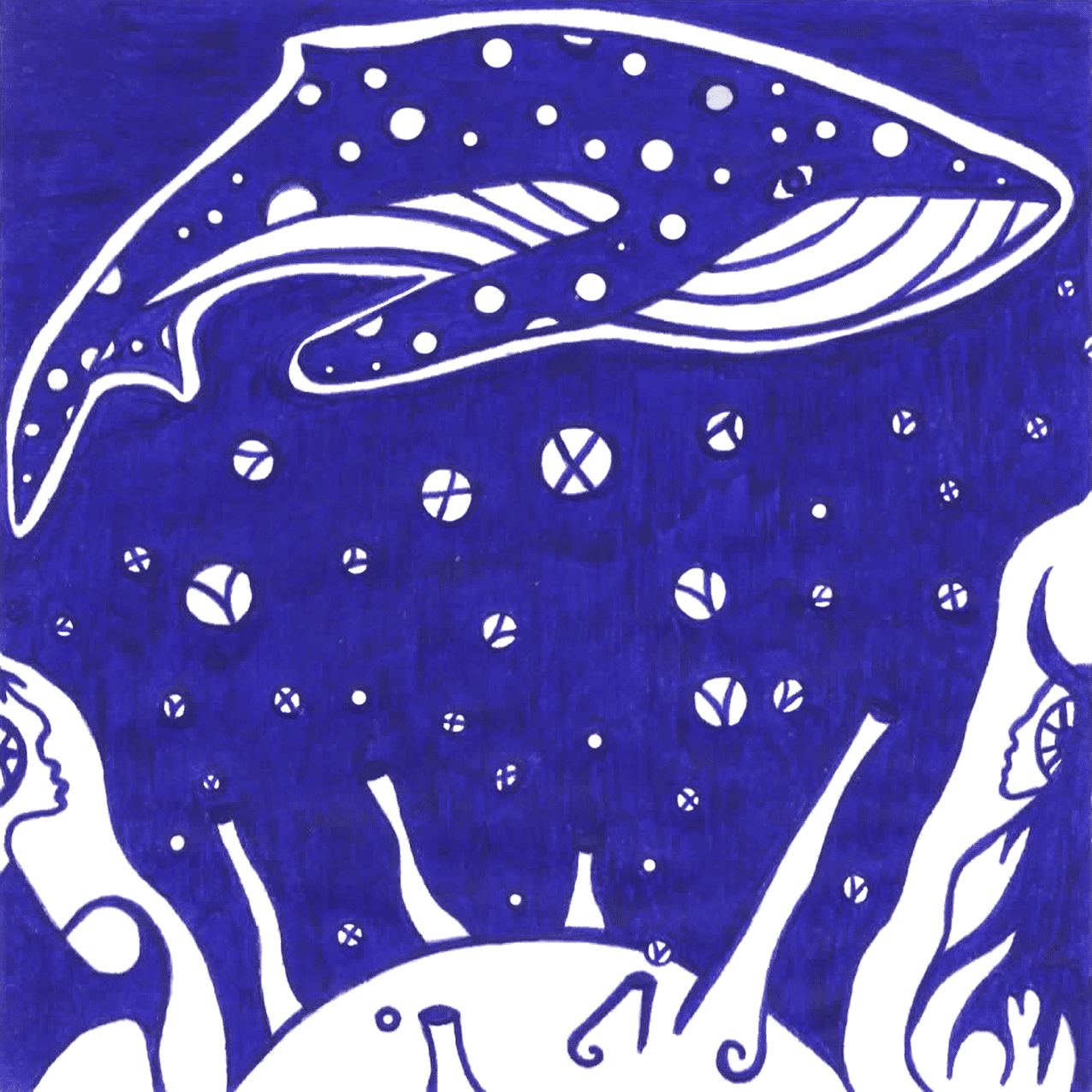 „Blauwal“ als rätselhafte Tintenform, kraftvoll und zugleich schwebend