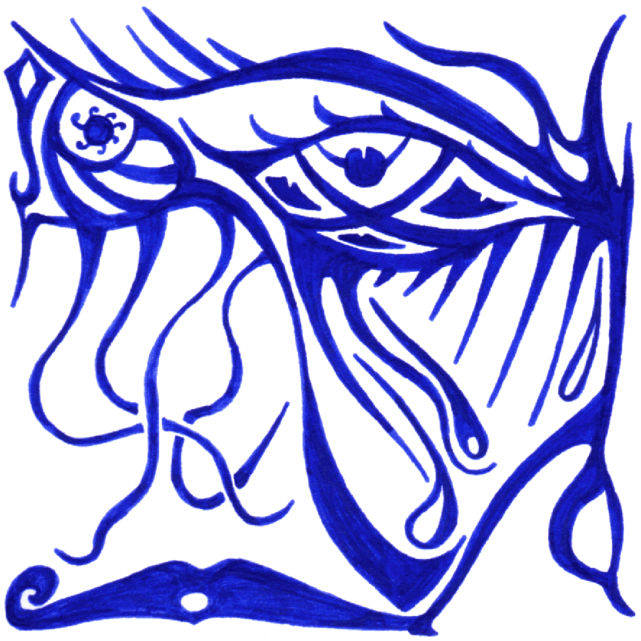 Faszinierender Blick einer unbekannten Frau, Tintenillustration voller Geheimnis und Anziehung