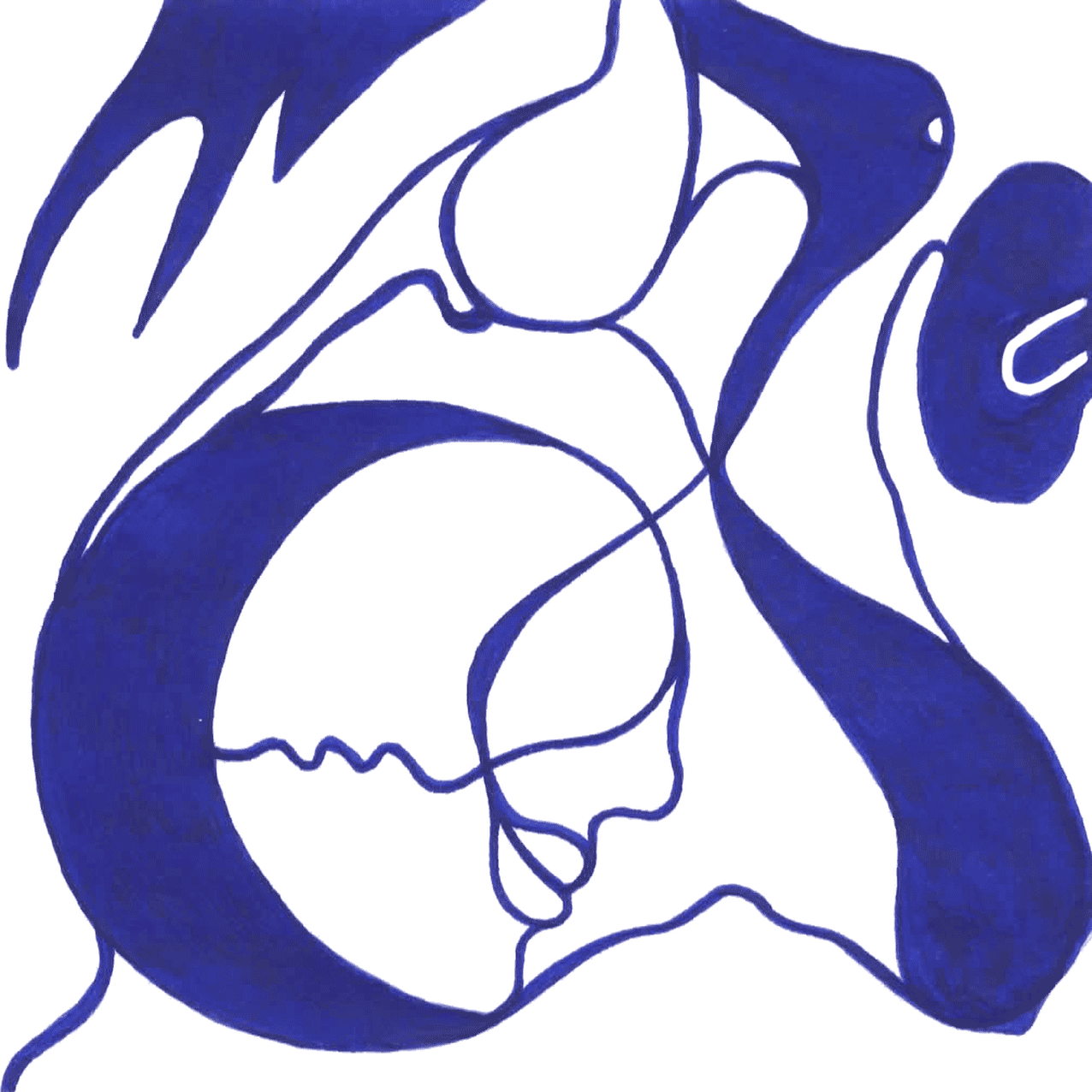 Tintenbild „Dafür soll man leben“, Linien fließen wie ein Lichtstrahl der Hoffnung