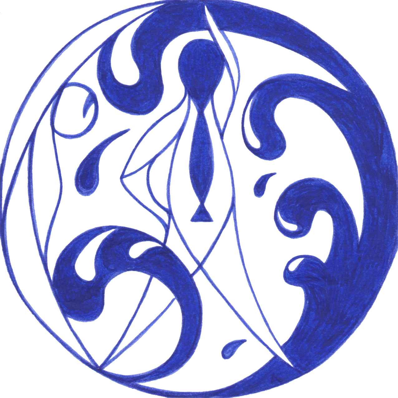 Vertrauensvolles Tintenbild "Der Wankelmut des Schicksals", akzeptierende Haltung gegenüber den Launen des Lebens