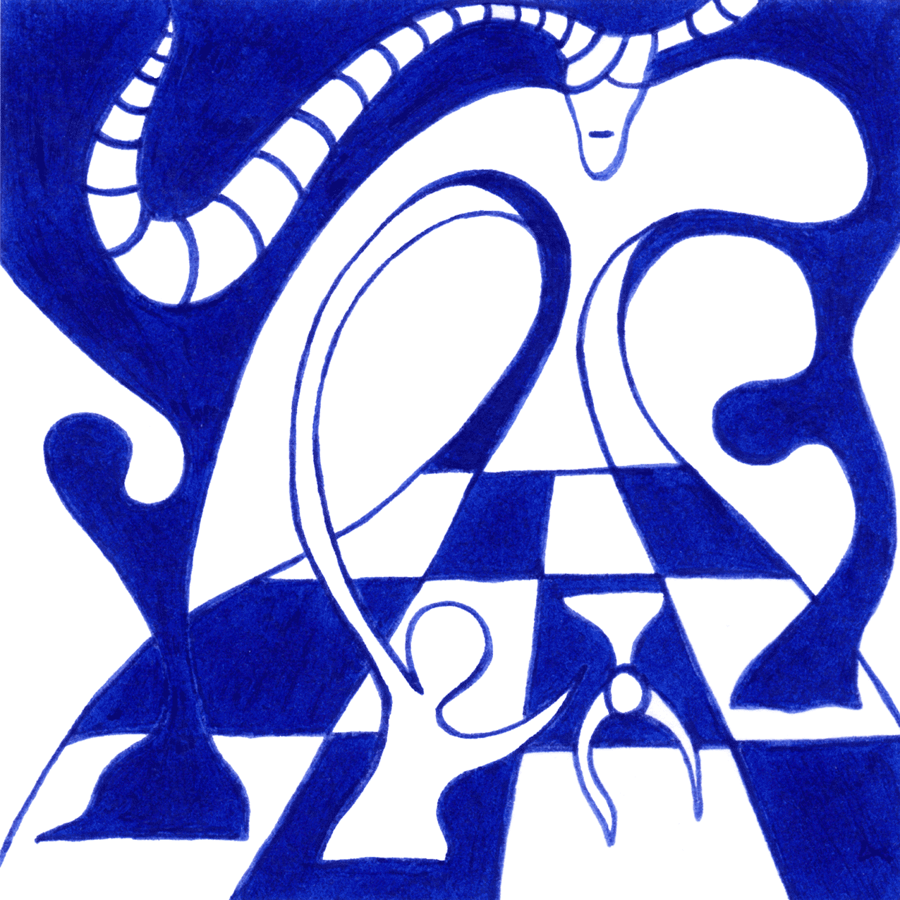 Strategisch und entschlossen „Die Bauern“ – Tintenbild über Mut im Spiel des Lebens