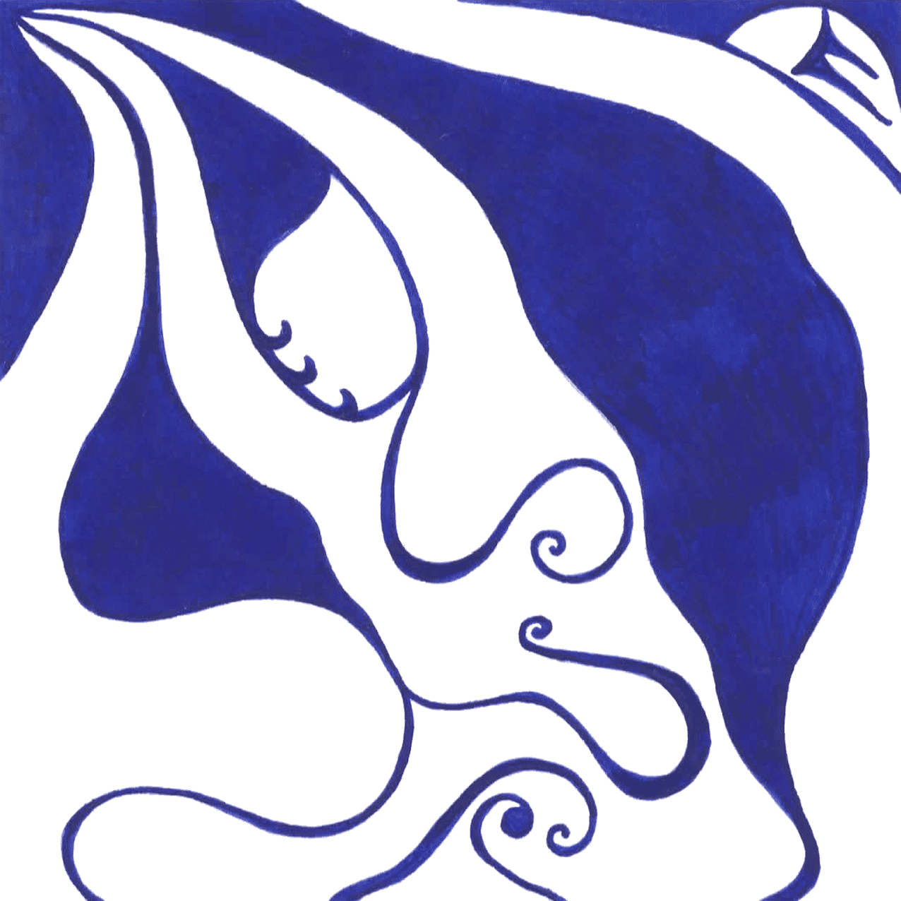 Gefühlsvolle Bild „Die Nacht“ mit fließenden Schatten, Symbol für stille Gefühle und nächtliche Nähe