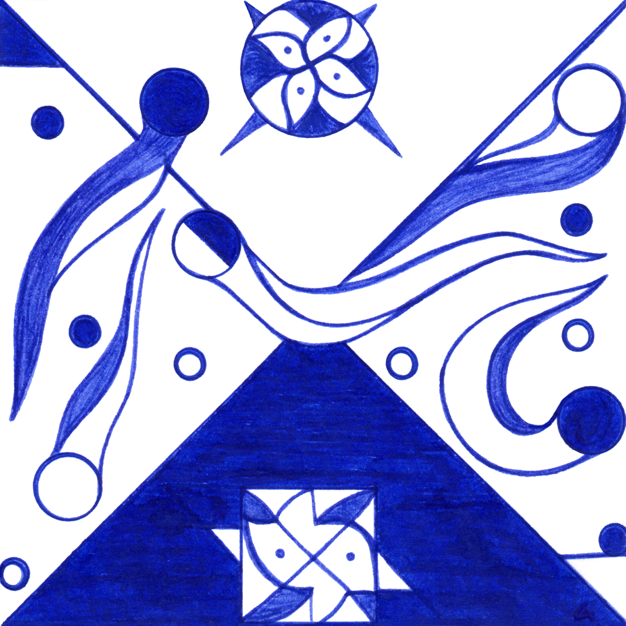 Offenbarendes Tintenbild "Die Tiefe": das Geheimnis unseres Ursprungs in den dunkelsten Abgründen.