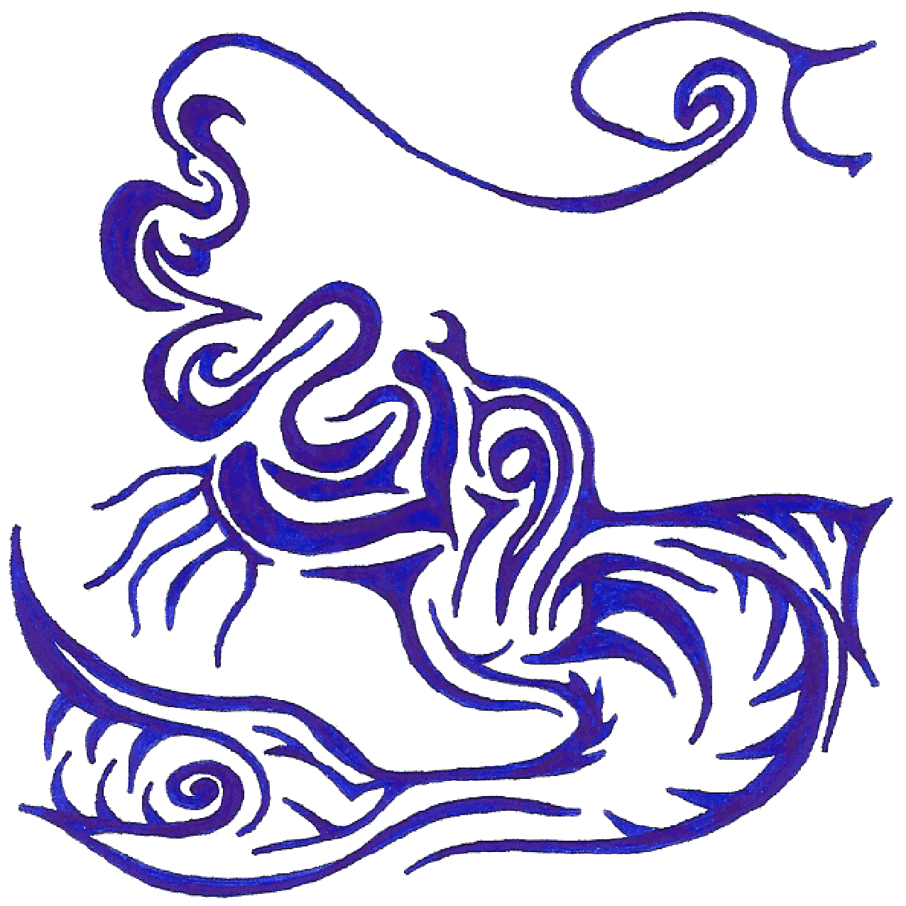 Expressive Tintenzeichnung „Eifersucht“ mit verschlungenen Linien als Symbol für Neid und Emotion