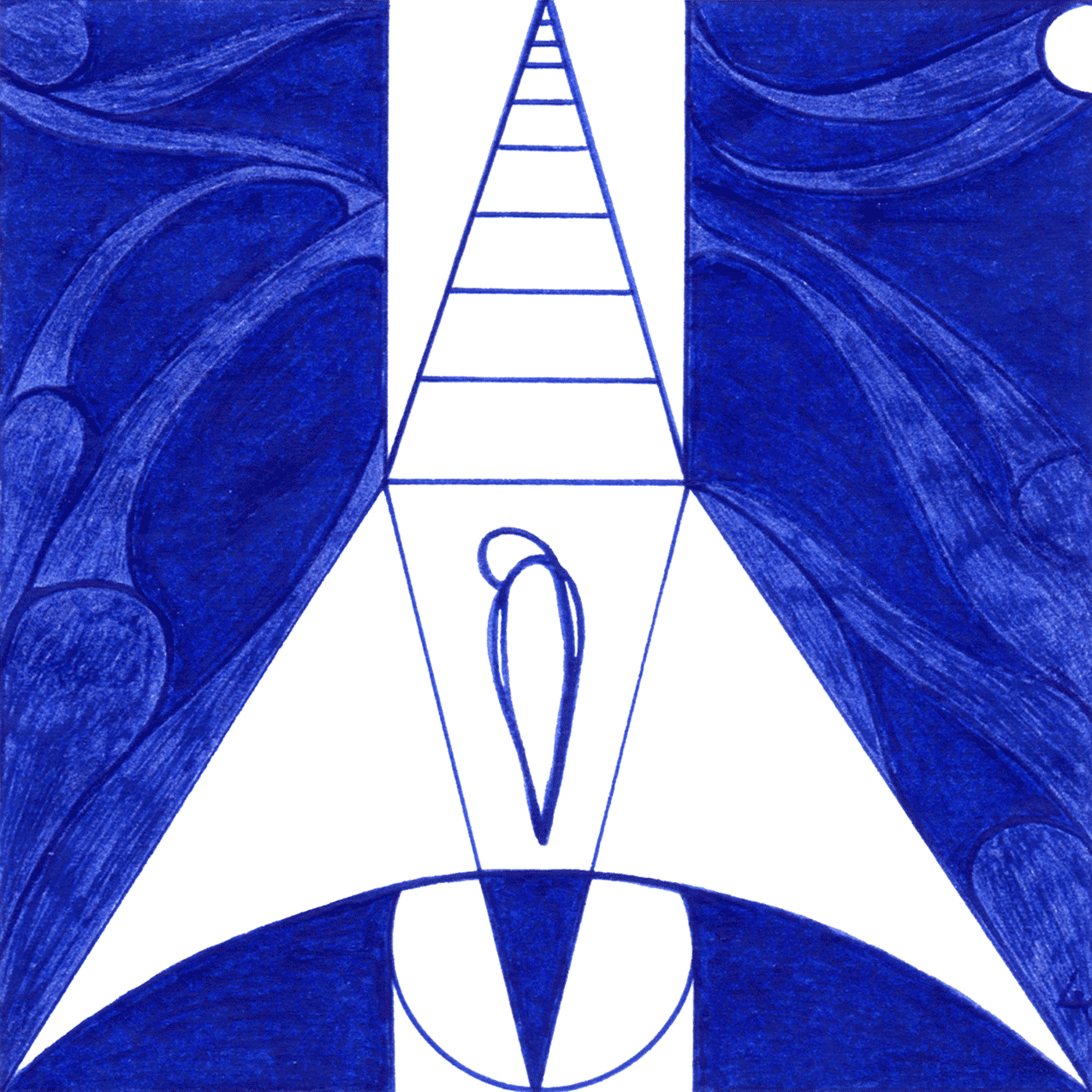 Tintenbild „Einsamkeit vor dem Aus“ – stiller Moment am Ende, allein und nach innen gerichtet