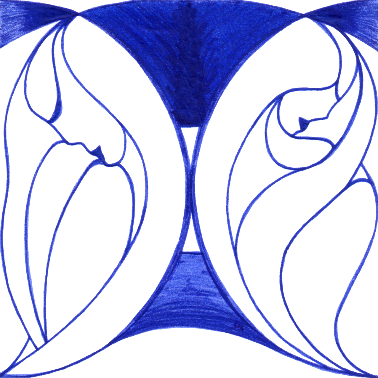 Ursprüngliches Tintenbild "Elemente": die Bausteine der Natur als Essenz des Werdens und Vergehens.