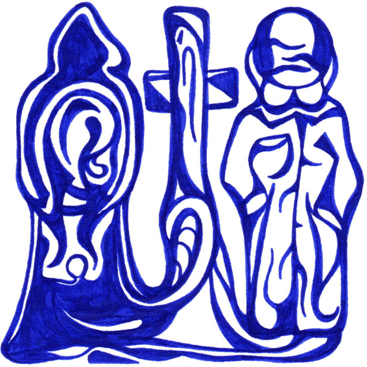 Tintenillustration „Entscheiden Sie“ mit dynamischen Linien, Symbol für Entschlusskraft und Fremdbestimmung