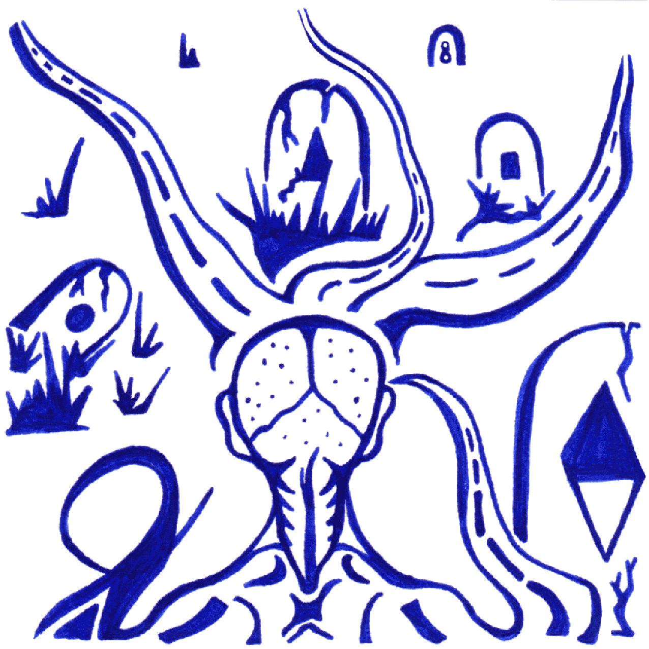 Symbolische Linienillustration „Entscheidung“ als Darstellung von Wahl, Unsicherheit und Wegfindung