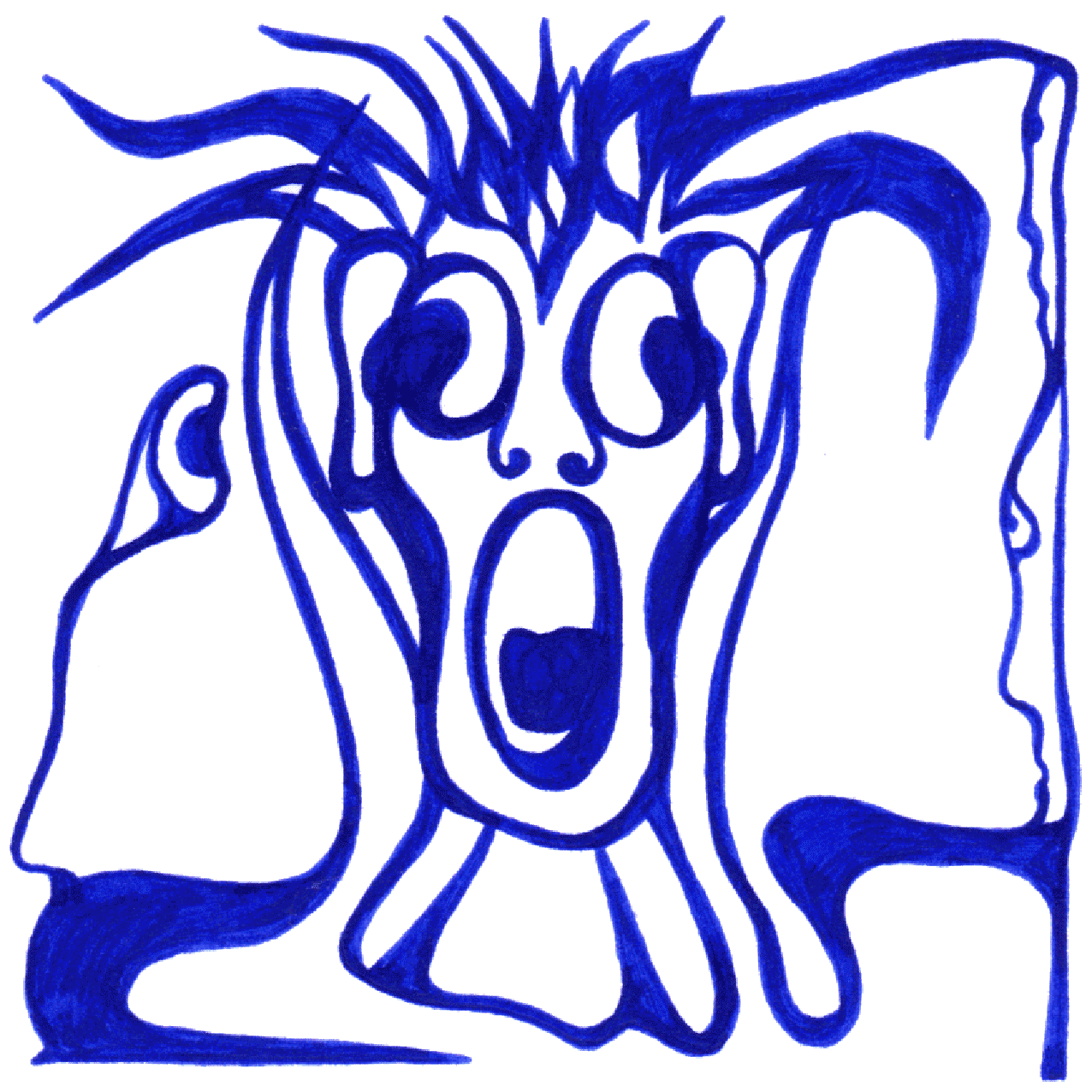 Zarte Tintenillustration „Errötung“, zeigt die Schönheit schüchterner Verlegenheit