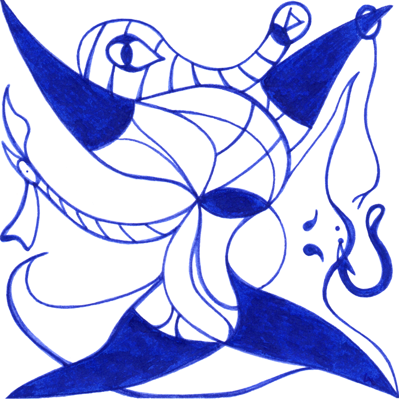 Eigenwilliges  „Exzentriker“ – Tintenbild zeigt kreative Unangepasstheit und einzigartige Perspektiven