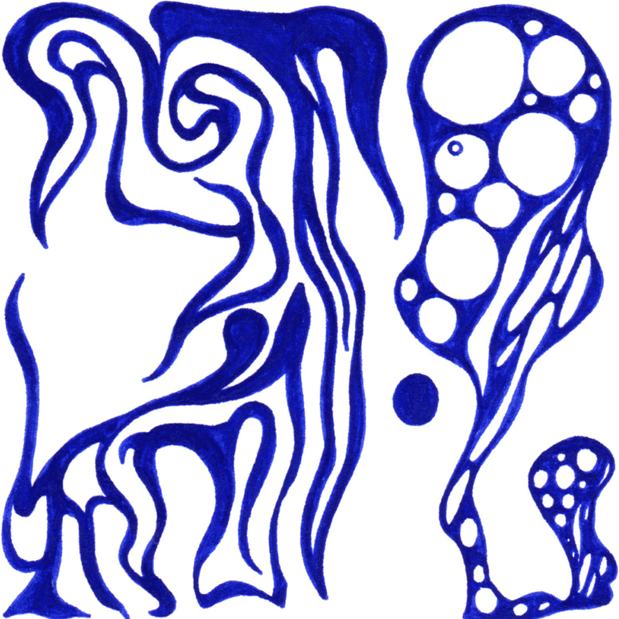 Fließende Tintenlinien in „Fantasie 1“ symbolisieren Vorstellungskraft, Illusion und kreative Freiheit