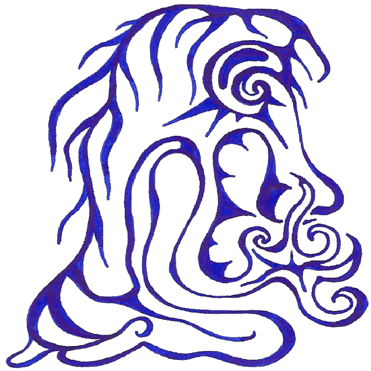 Künstlerische Tintenzeichnung „Faulheit“ mit ruhigen Linien als Symbol für Stillstand und Nachdenklichkeit