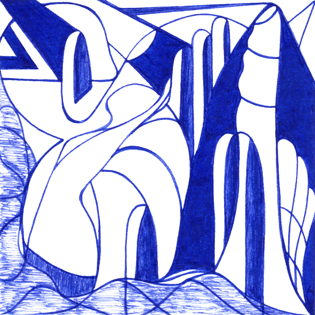 Anspielungsreiches lakonisches Tintenbild "Feine Andeutung": die präzise Spur, die zum Verborgenen leitet.