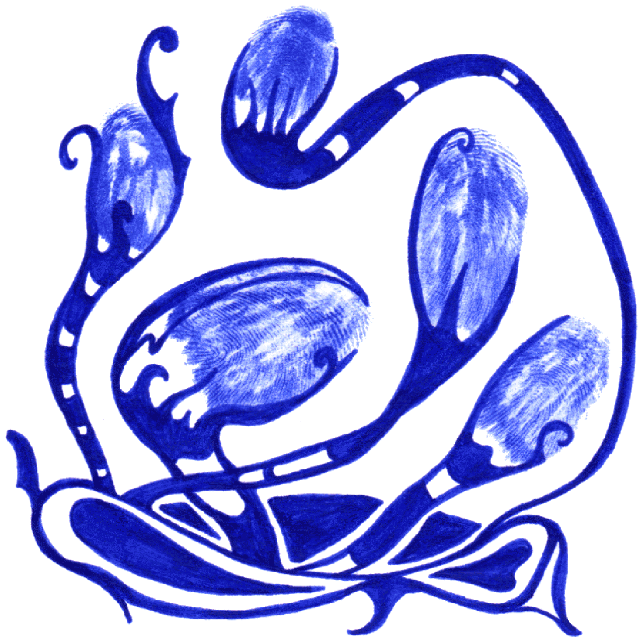 Zarte Tintenillustration „Festliche Berührung“, zeigt leichte Freude und besondere Nähe