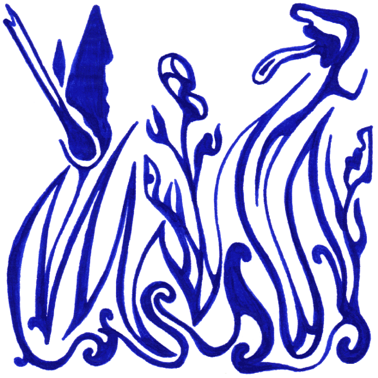 Lebendige Tintenillustration „Feuriges Gespräch“, zeigt hitzige Worte und starke Emotionen