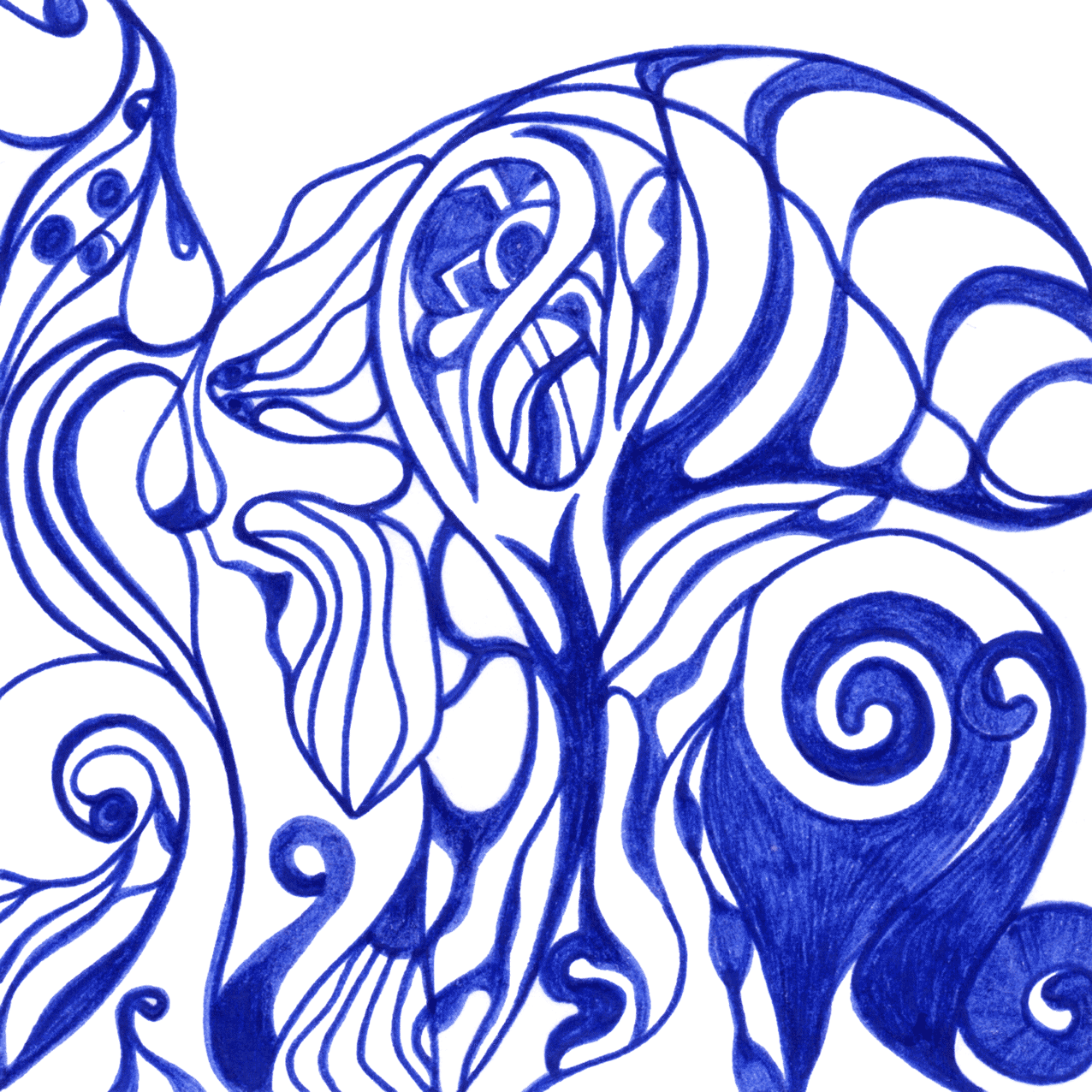 Tintenbild „Gemeinsam betrachten“ – geteilte Perspektiven und stille Nachdenklichkeit