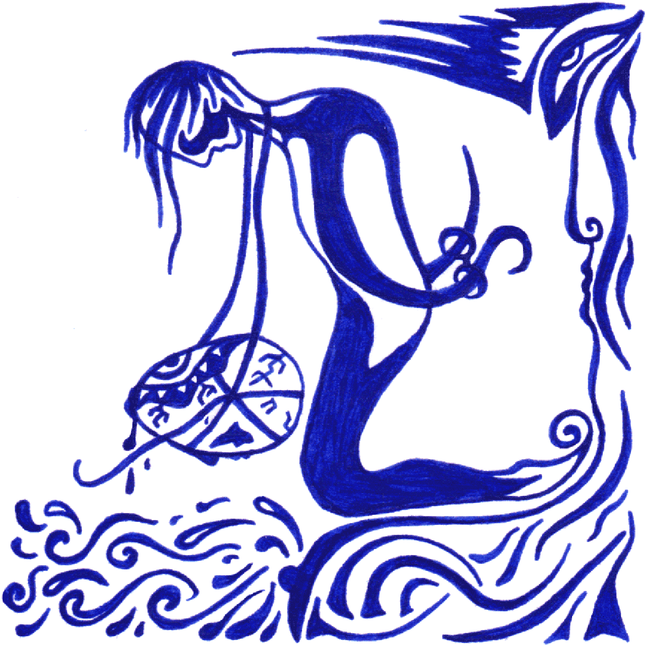 Abstrakte Linienillustration „Gewohnheit“ als Symbol für Routine und beständige Begleitung