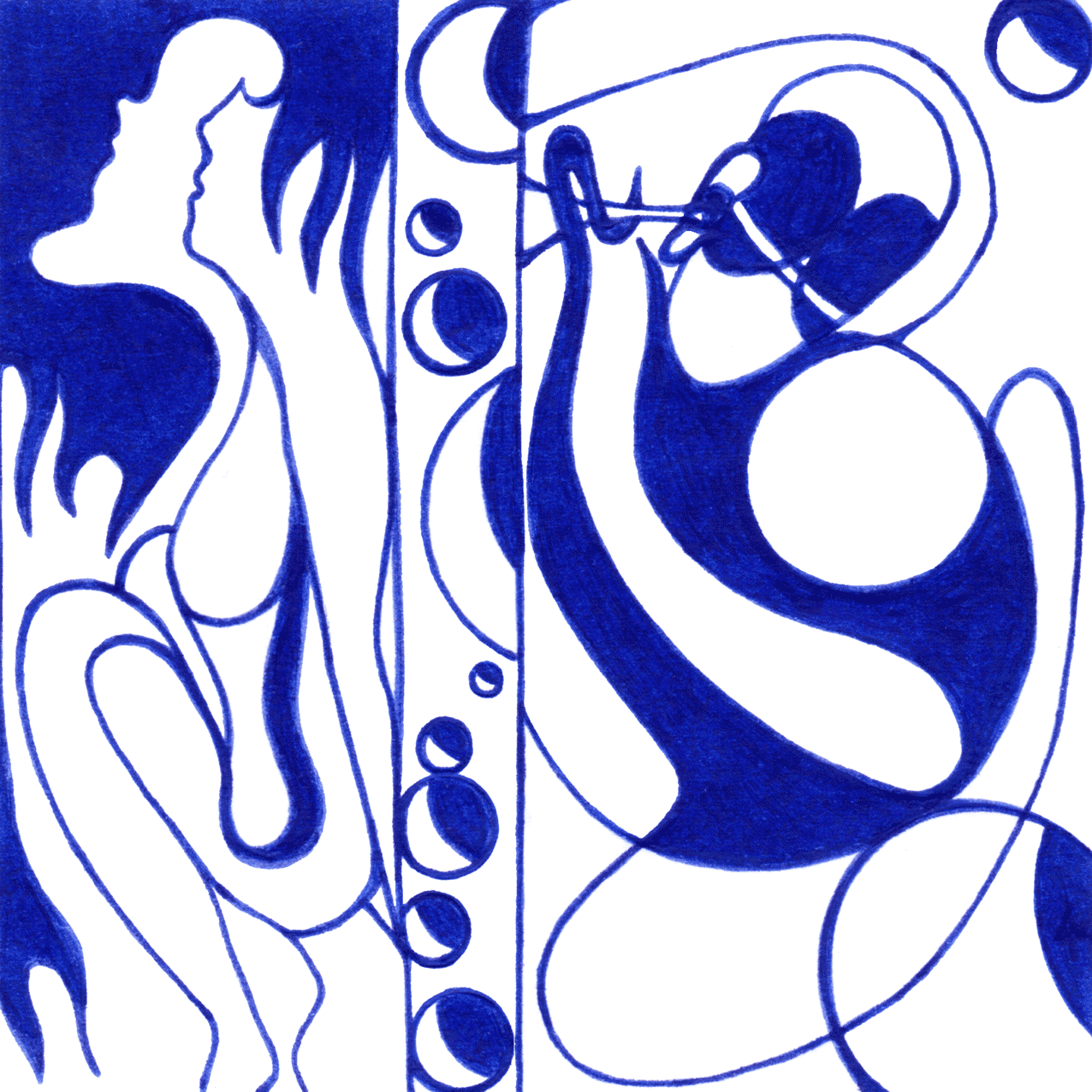 Leicht und froh „Gut“ – Tintenbild über das stille Genießen von Glücksmomenten und heimliche Freude, die das Herz berührt