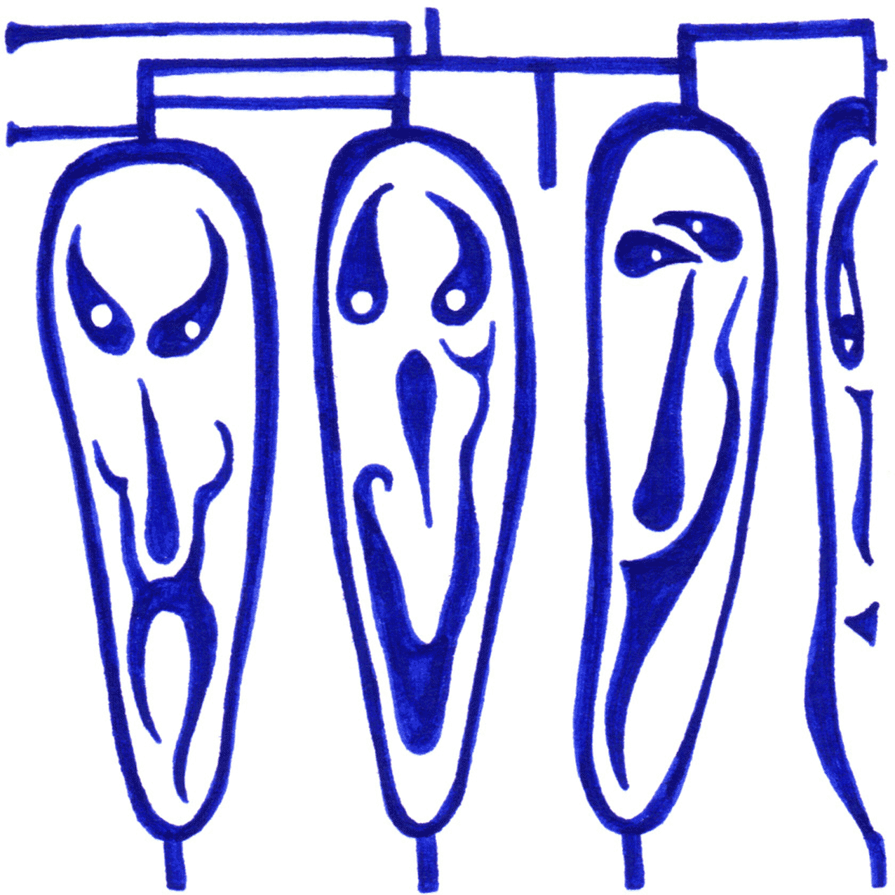 Feine und kuriose Tintenlinien in „Guten Eindruck“ symbolisieren Charme, Fassade und subtile Täuschung