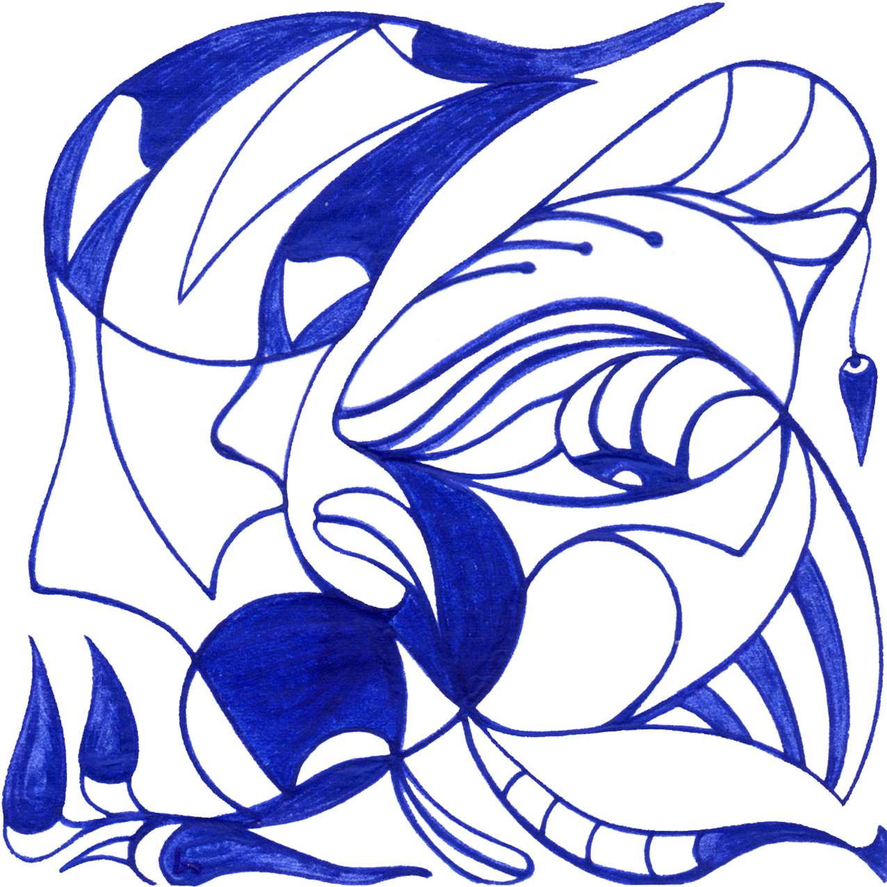 Brennendes Tintenbild "Hot": die kleine Flamme, die den ganzen Menschen in sich aufnimmt.