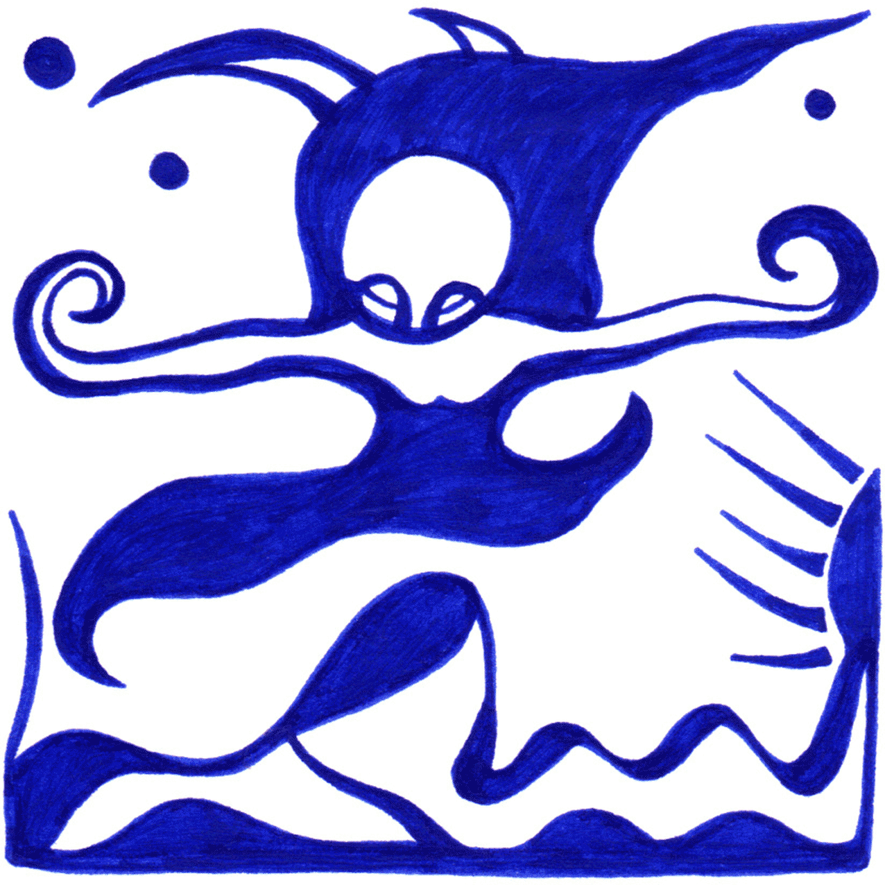 Fließende Tintenlinien in „Im freien Flug“ symbolisieren Freiheit, Bewegung und Leichtigkeit