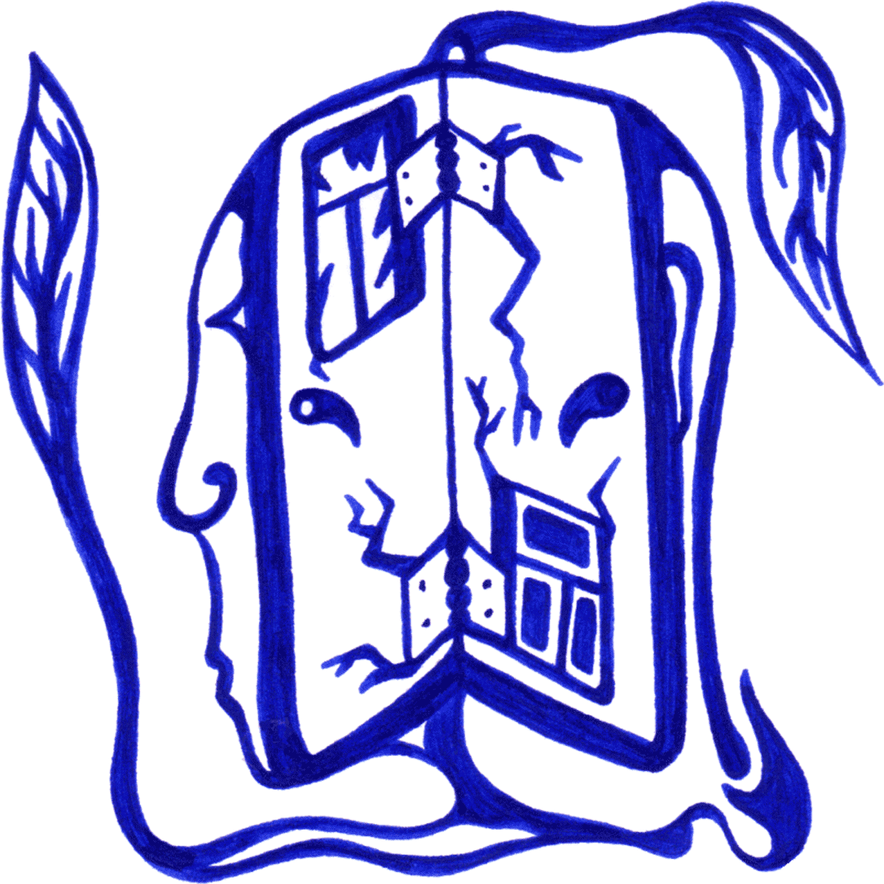 Darstellung der inneren Gedanken – symbolisches Tintenbild für Melancholie, Unsicherheit und introspektive Gefühle