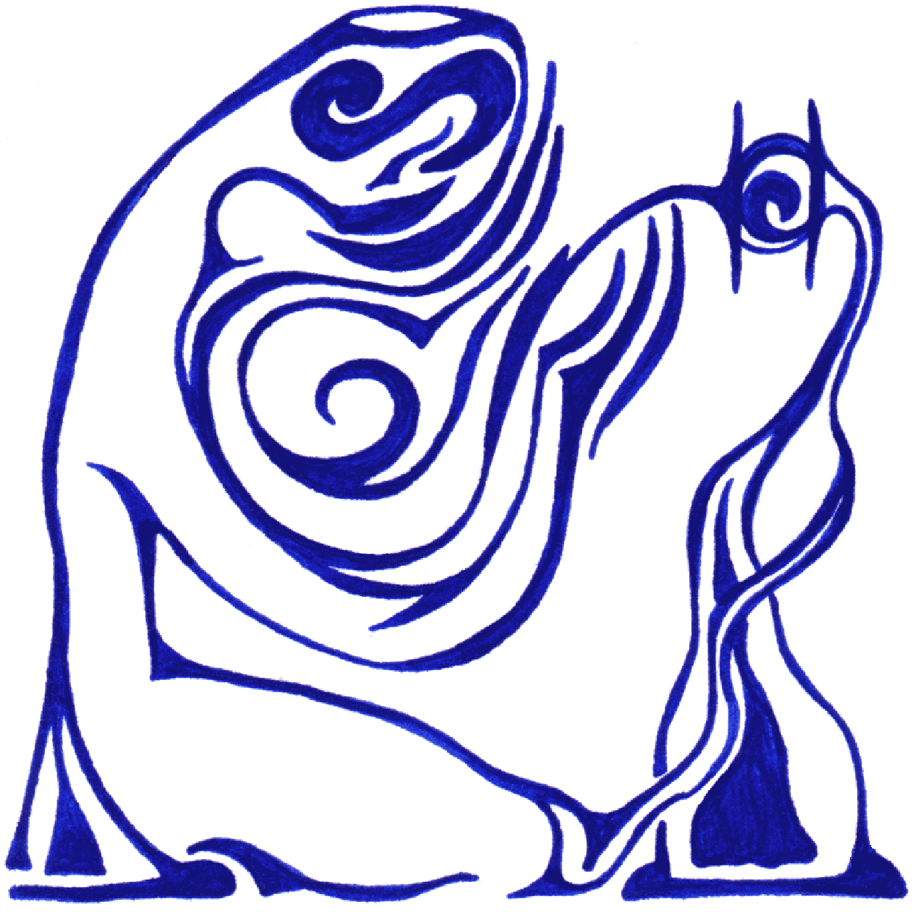 Abstrakte Linienillustration „Jein“ als Symbol für Zwiespalt, Unsicherheit und ambivalente Entscheidungen