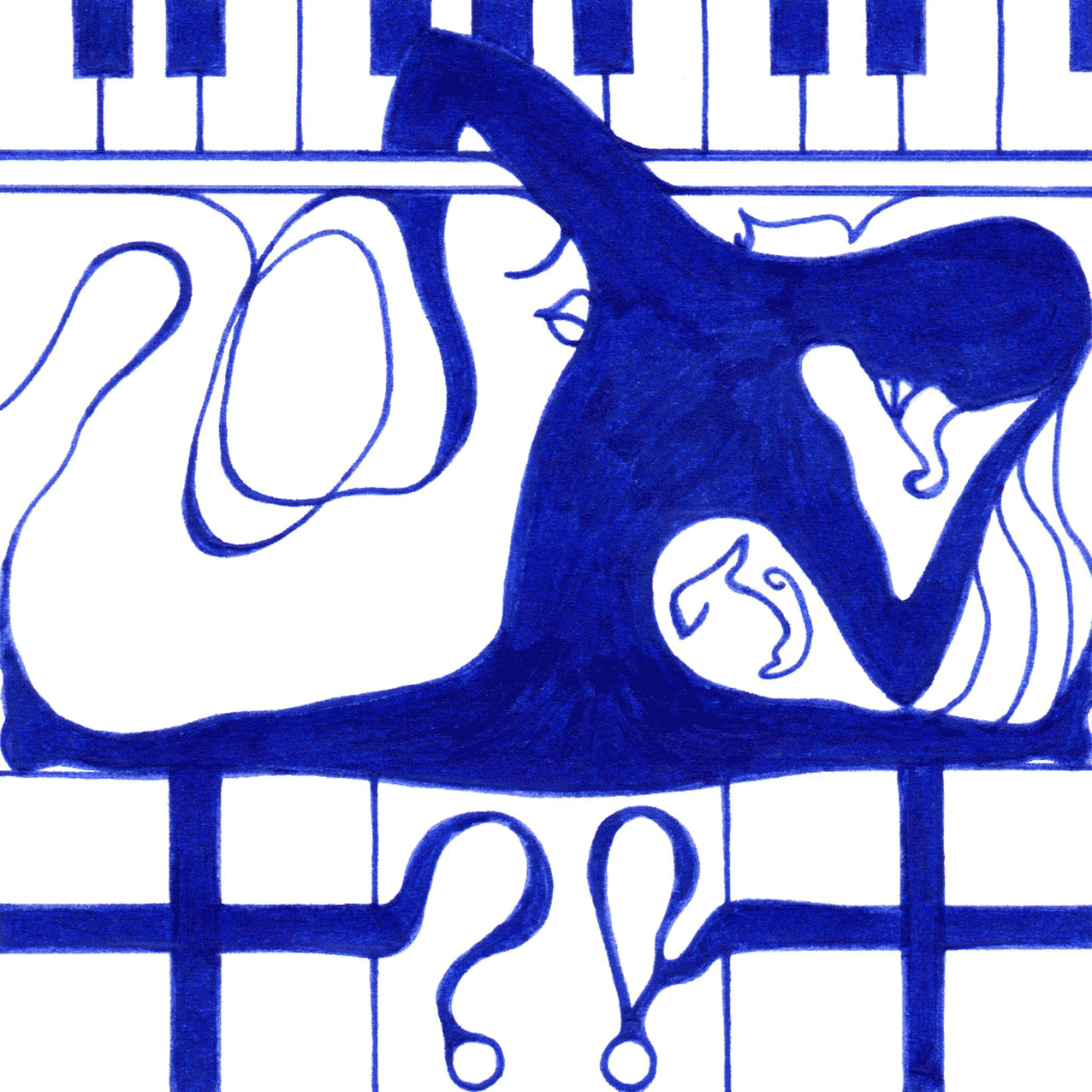 Nachdenklich „Kaufen nicht kaufen“ – Tintenbild über Abwägen und Unsicherheit im Handeln