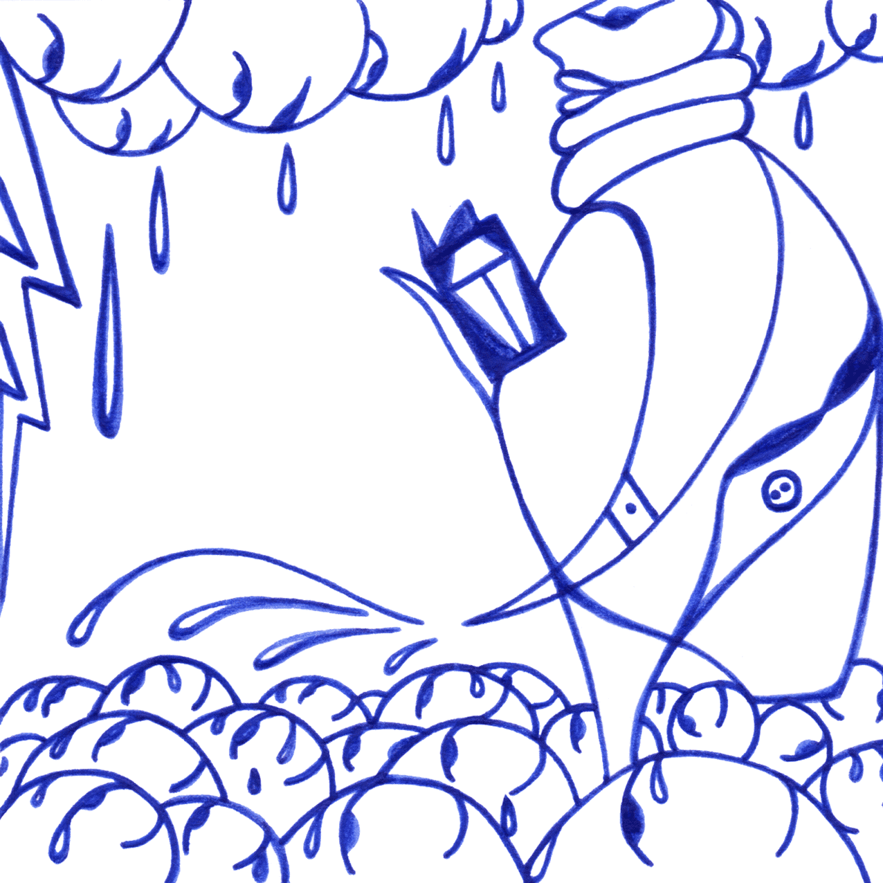 Widersprüchliches „Kein Kontakt“ – Tintenbild über Distanz, vertraute Nähe ist oft eine Illusion