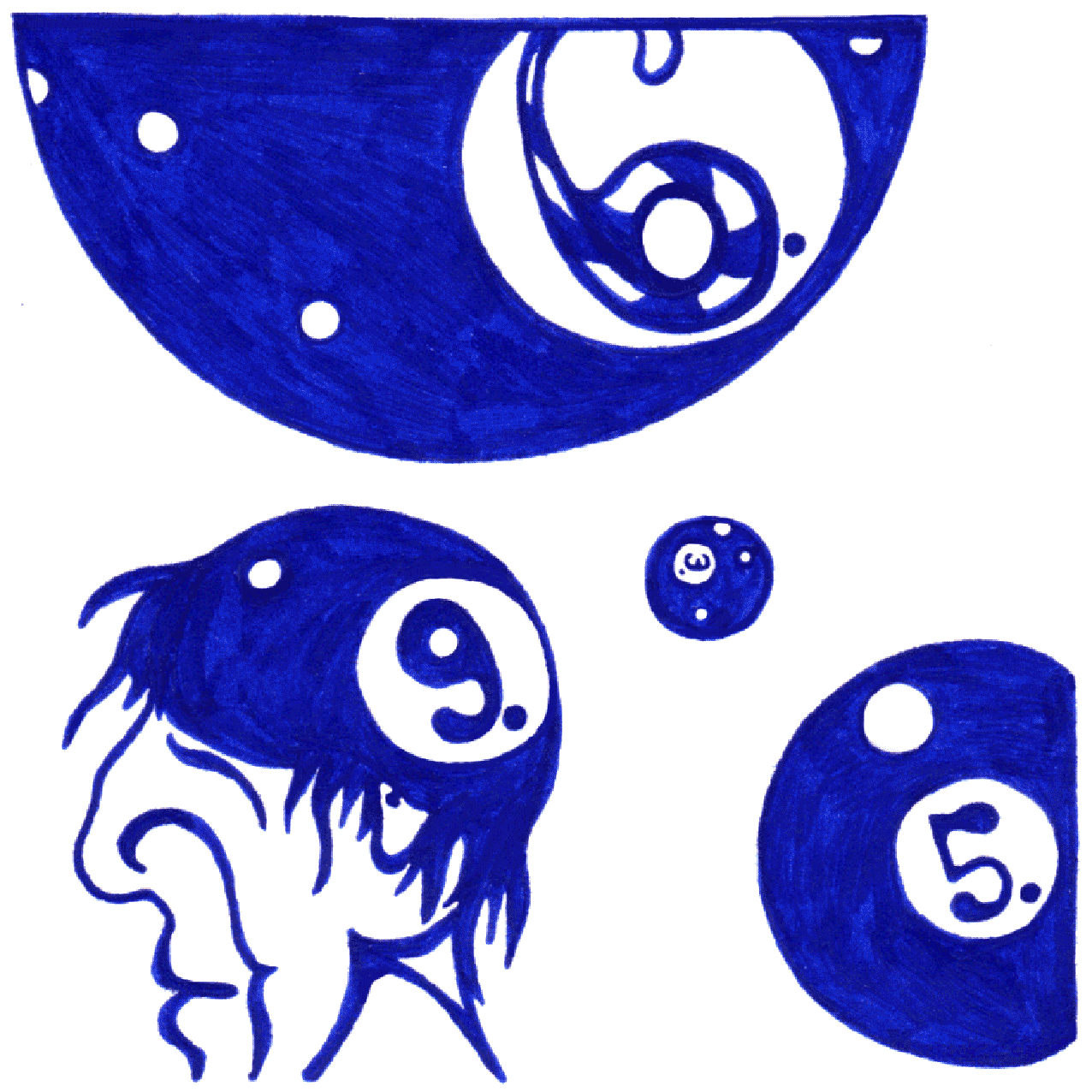 Fein gezeichnete Linienillustration „Konzentration“ als Symbol für Fokus und geistige Schärfe