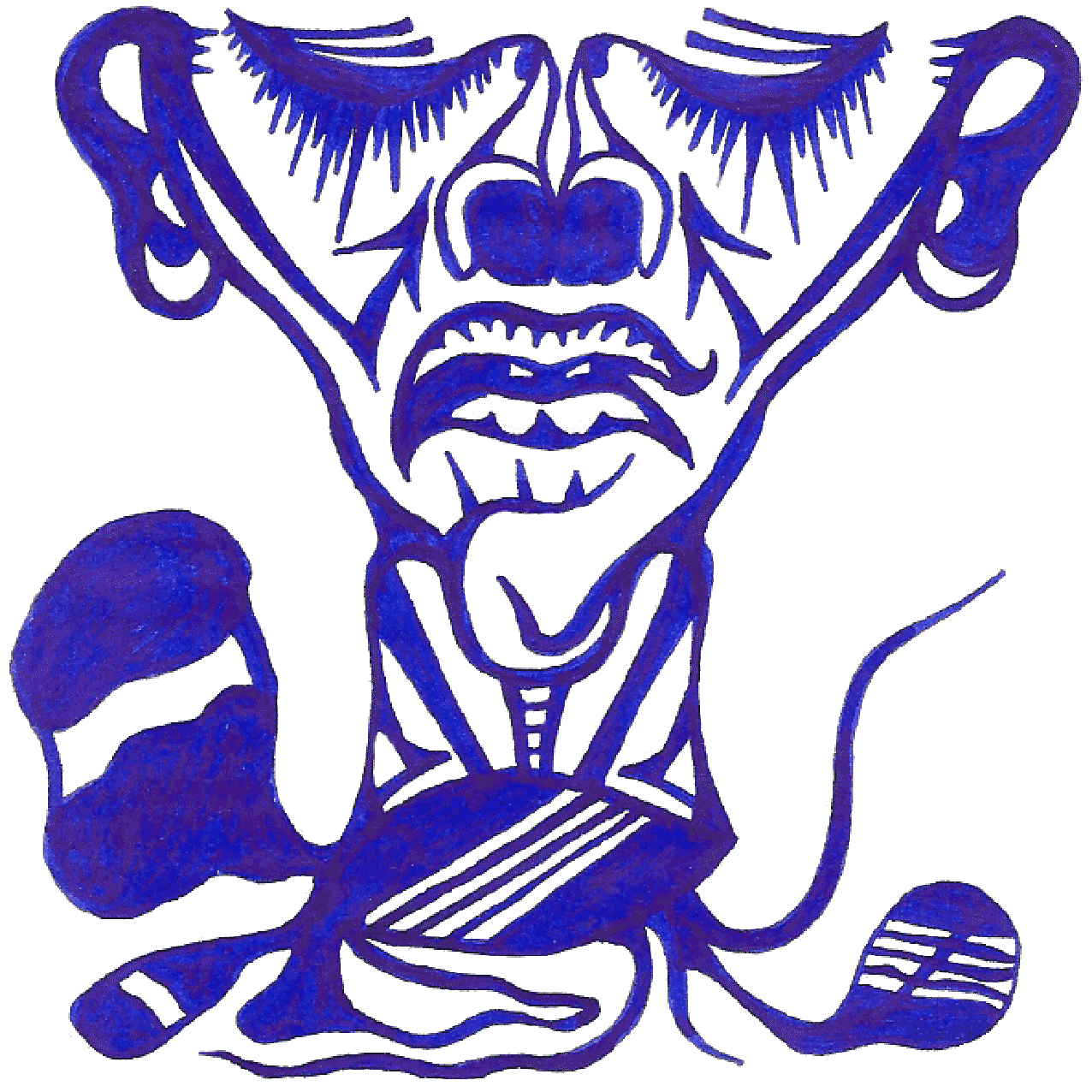 Abstrakte Linienillustration „Kopfende“ als Symbol für Abstand, Spannung und Intensität