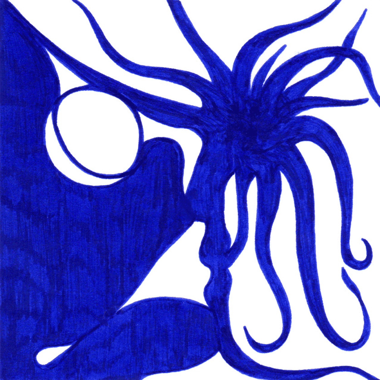 Sanfte Tintenverläufe in „Kurz vor der Nacht“, Moment zwischen Abschied und stiller Ruhe