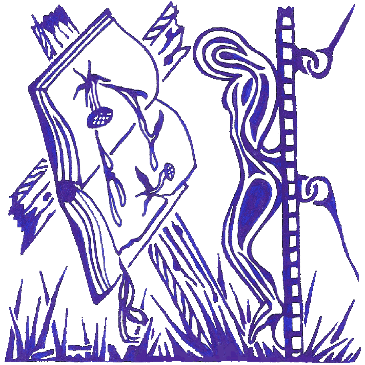 Dynamische Linienillustration „Lampenfieber“ als Symbol für Nervosität und mentale Anspannung