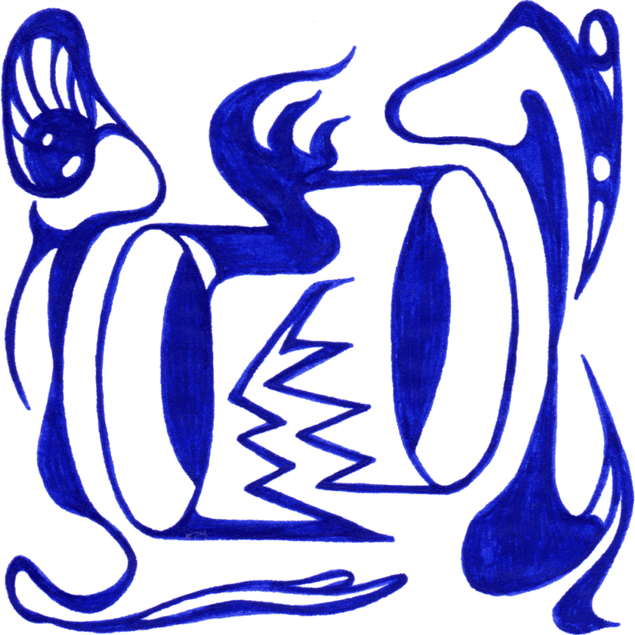 „Leumund“ als Tintenillustration, Symbol für Reputation, Worte und Konsequenzen