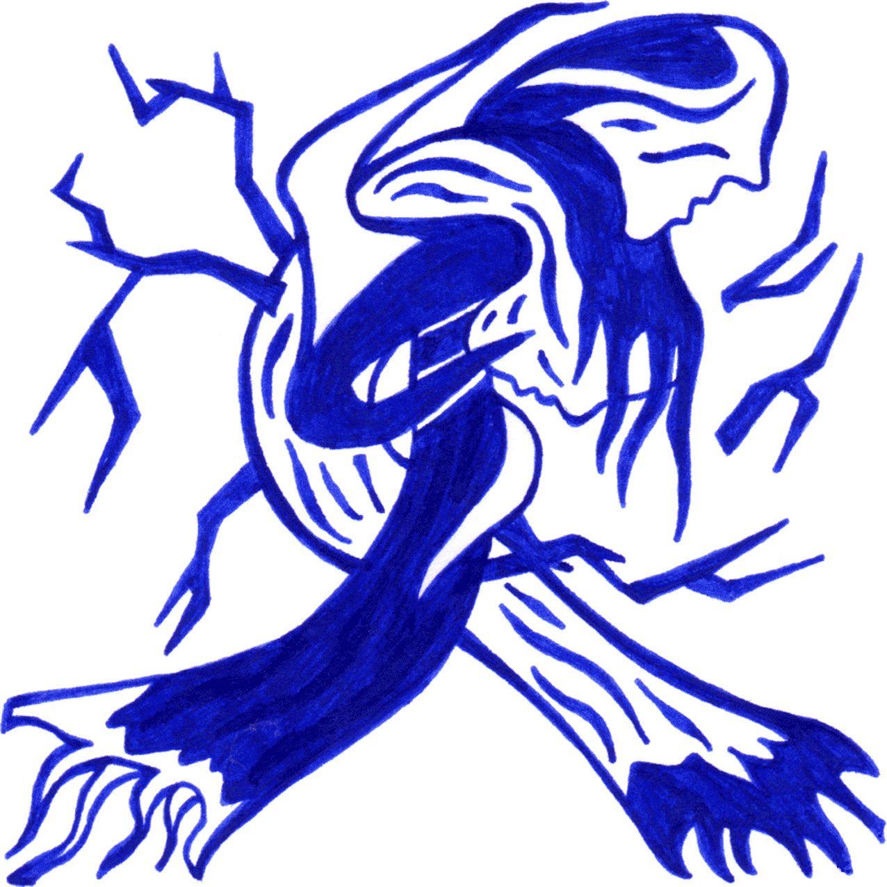 Bild „Liebe im Alter“, zarte Linien, innige Verbindung älterer Zweisamkeit