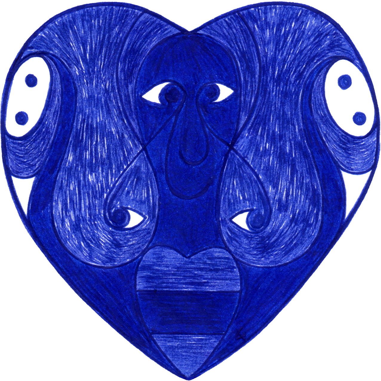 Allgegenwärtiges sanftes Tintenbild "Liebe in jeder Hinsicht": die verbindende Kraft, die allem innewohnt.